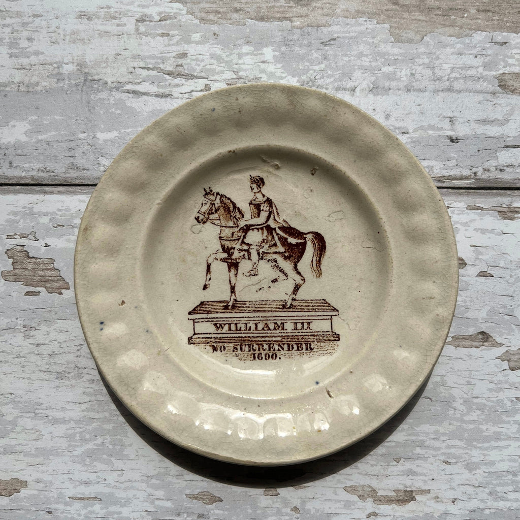 Rare 19th Century 1830 William III Nursery Plate Historical Pottery