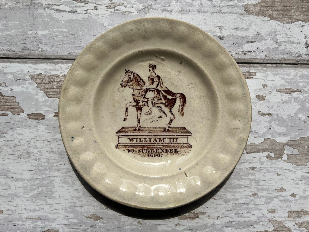 Rare 19th Century 1830 William III Nursery Plate Historical Pottery