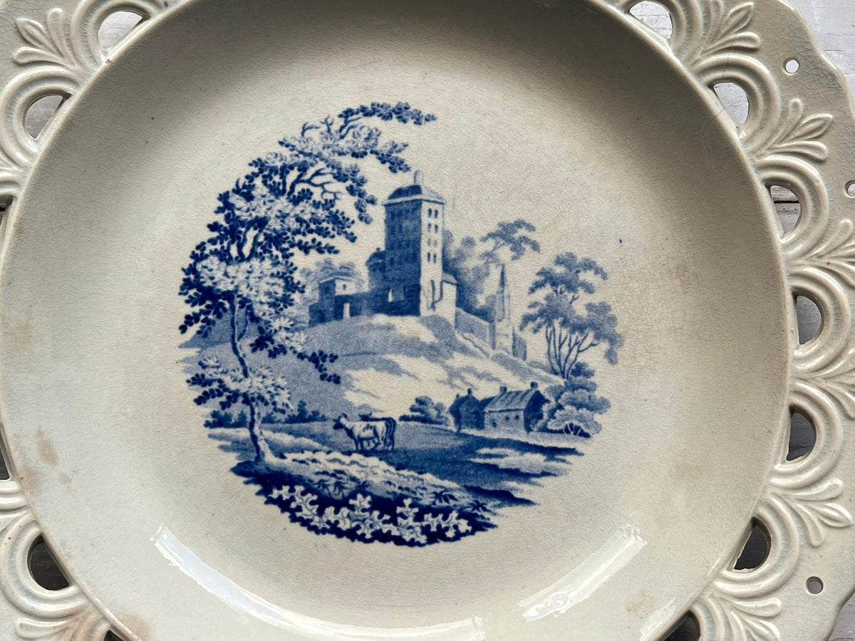 Antique Blue and White Plate English Pearlware Transferware Circa 1830 AF