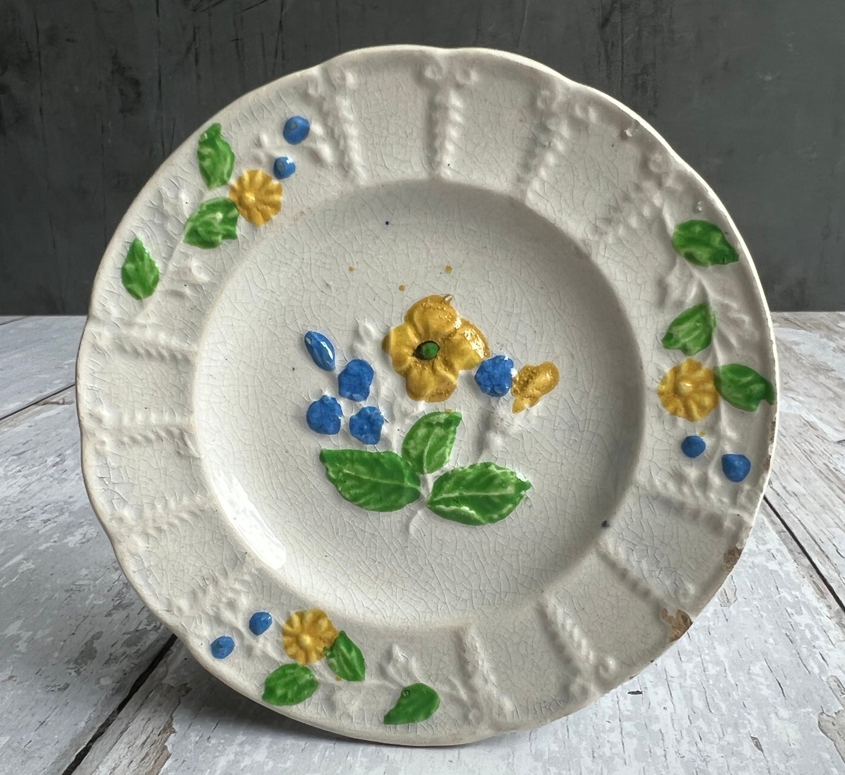 Antique Childs Miniature Staffordshire Toy Plate Nursery Ware Circa 1810