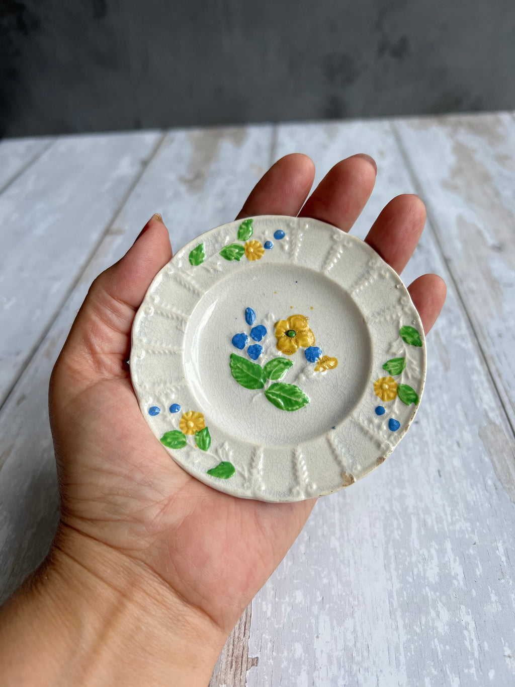 Antique Childs Miniature Staffordshire Toy Plate Nursery Ware Circa 1810