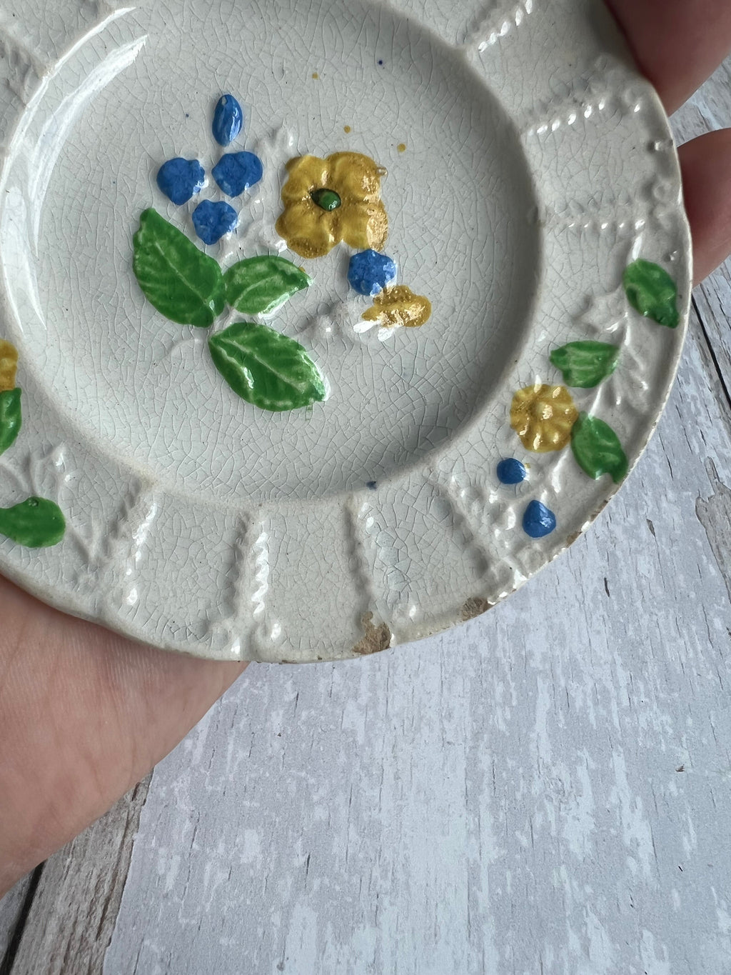 Antique Childs Miniature Staffordshire Toy Plate Nursery Ware Circa 1810