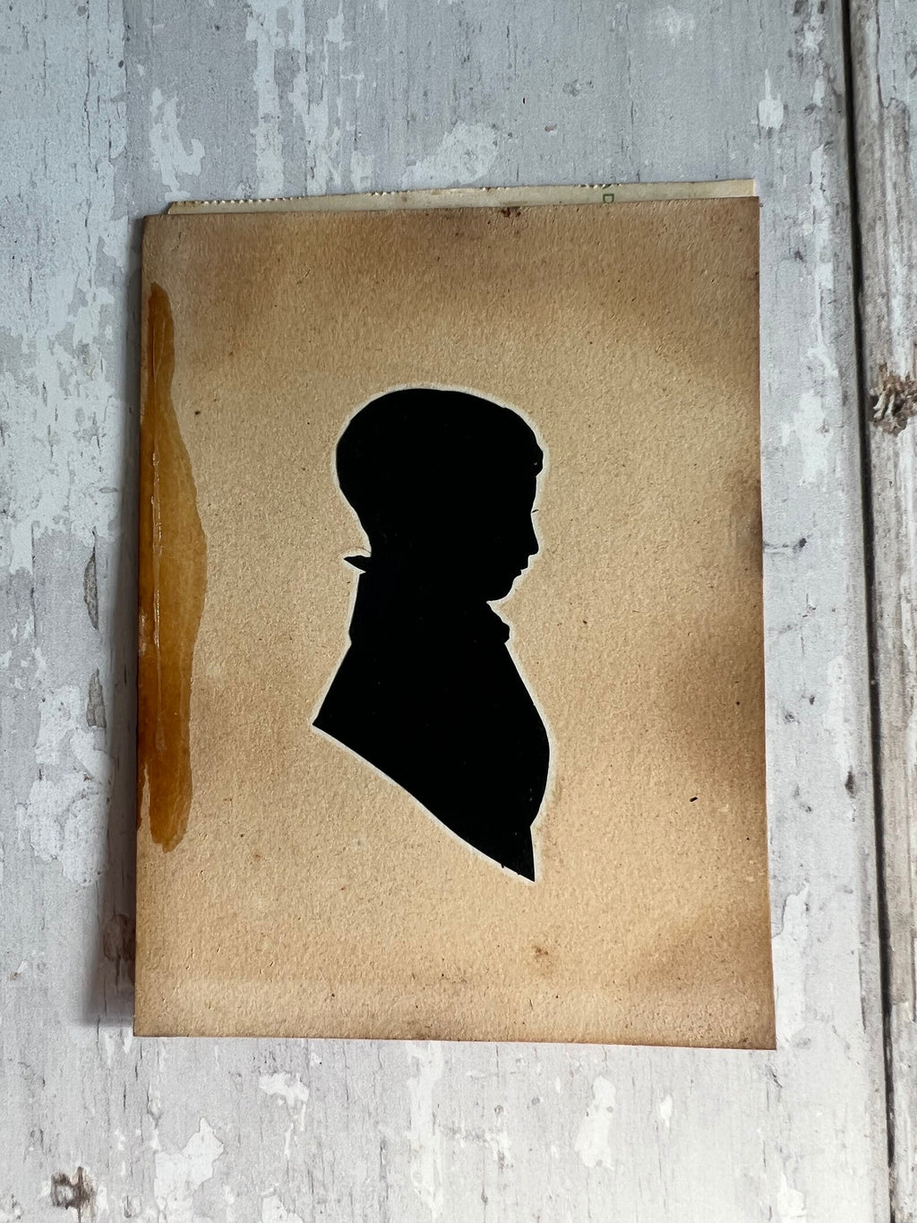 Antique Silhouette Portrait, 1834 Boy Profile by Hubard Gallery
