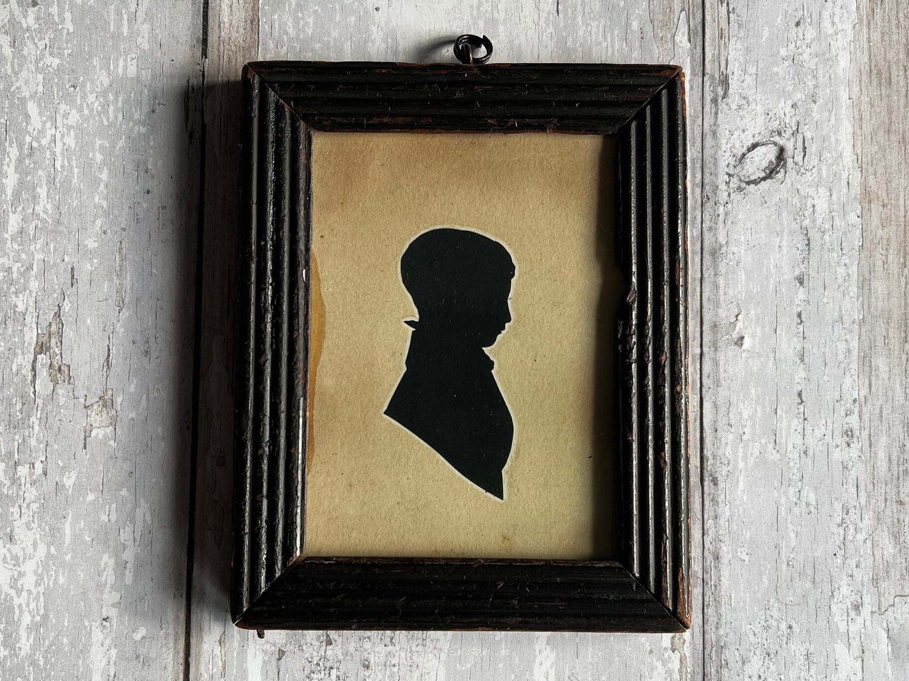 Antique Silhouette Portrait, 1834 Boy Profile by Hubard Gallery