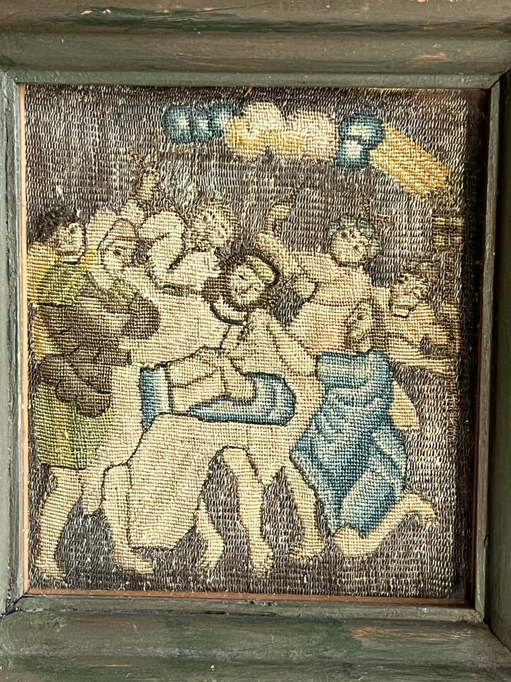 17th Century Needlework Christ Mocked Circa 1640 Charles I Period