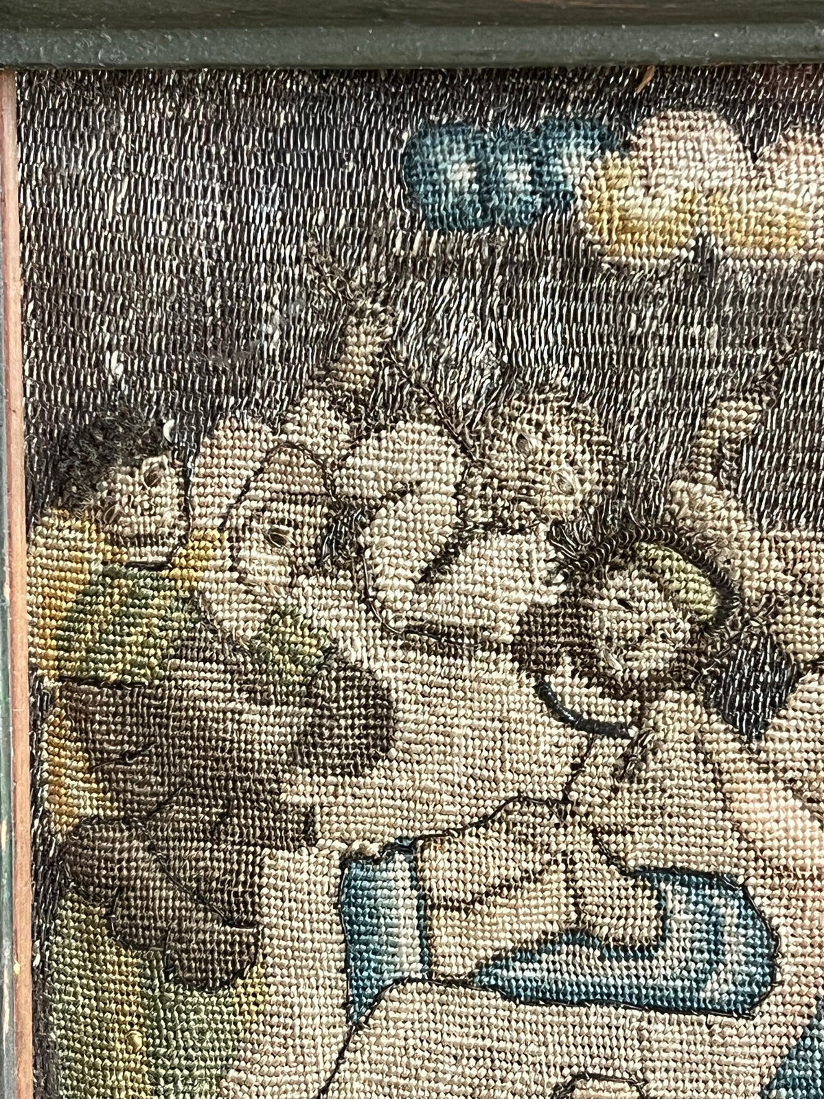 17th Century Needlework Christ Mocked Circa 1640 Charles I Period