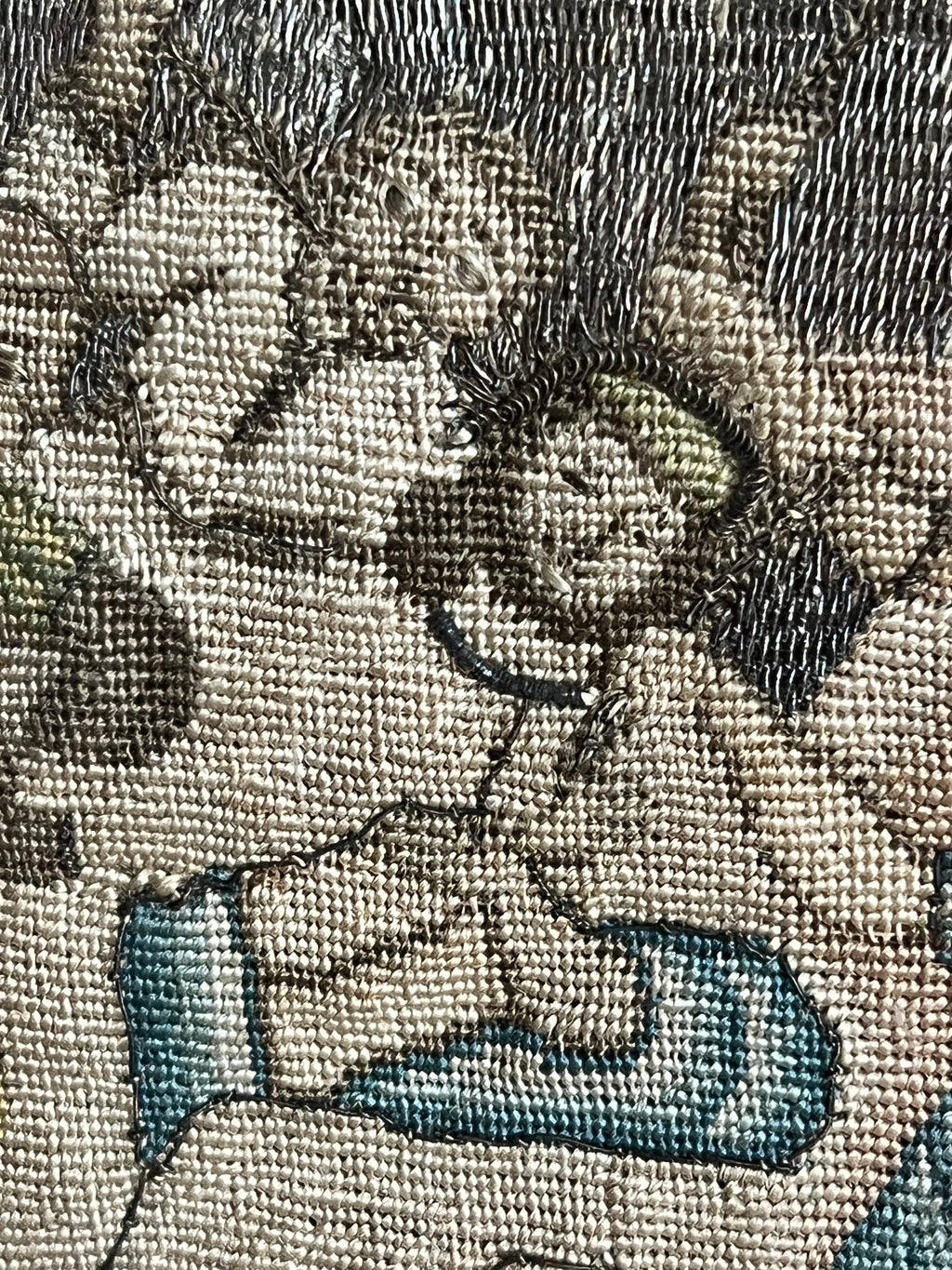 17th Century Needlework Christ Mocked Circa 1640 Charles I Period
