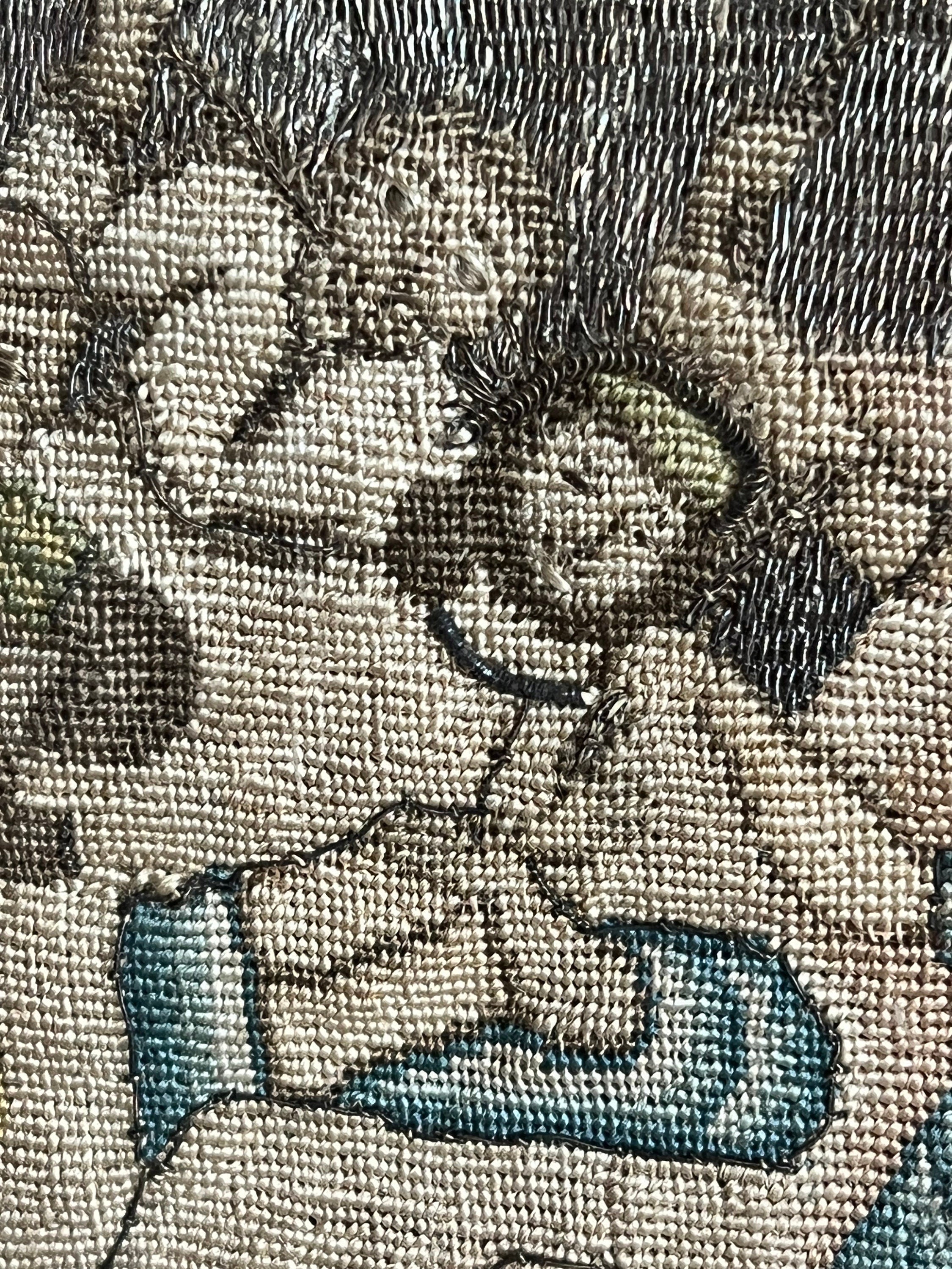 17th Century Needlework Christ Mocked Circa 1640 Charles I Period