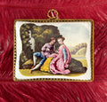 Antique 18th Century Miniature Battersea Bilston Enamel Plaque Picture Circa 1765