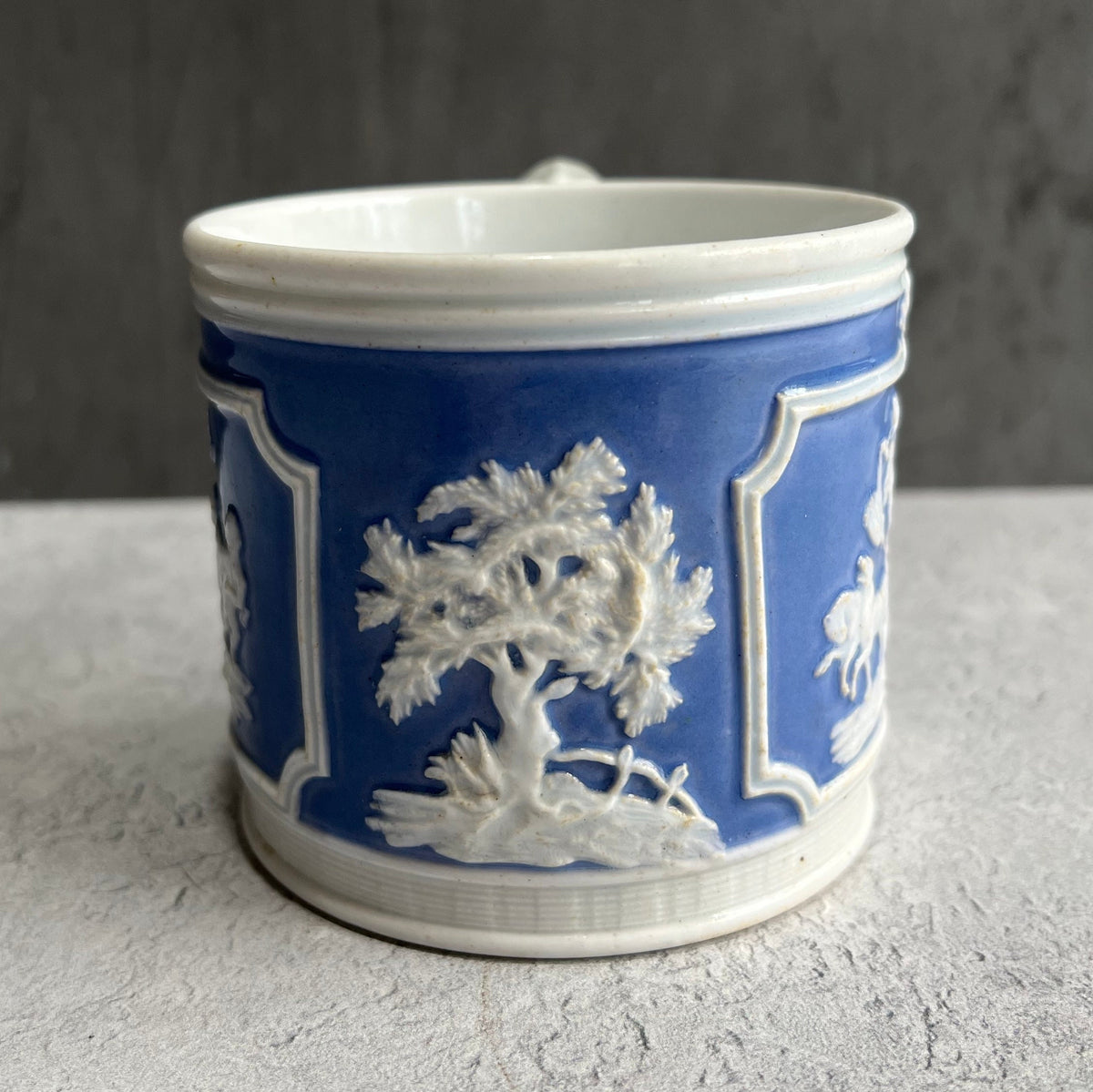 Antique Mug Job Ridgway & Sons Classical Sprigged Blue And White C 1820