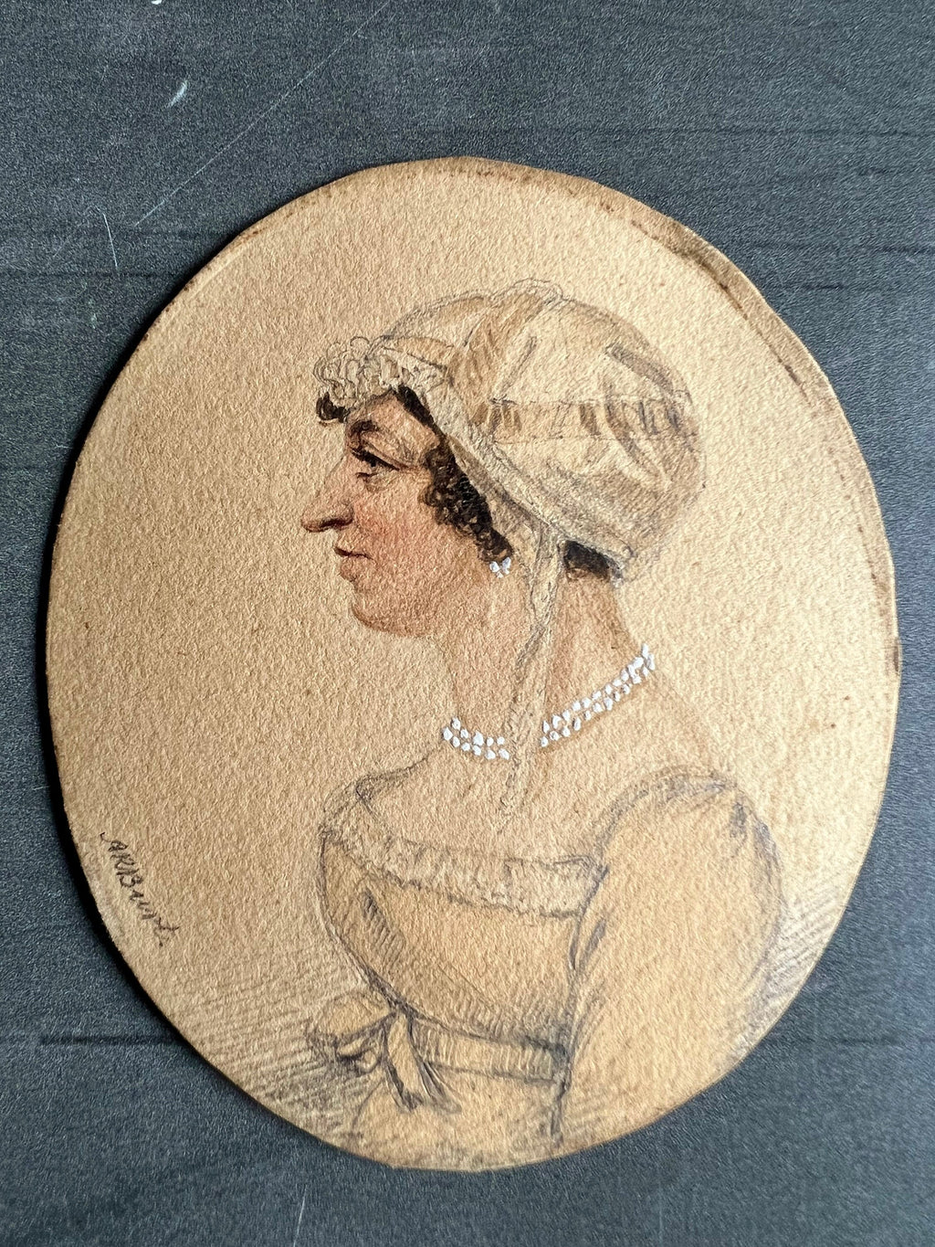 19th Century A R Burt Portrait Miniature of a Regency Lady Dated 1812 Jane Austen Period