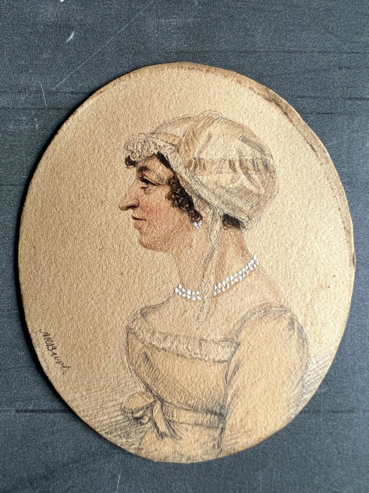 19th Century A R Burt Portrait Miniature of a Regency Lady Dated 1812 Jane Austen Period