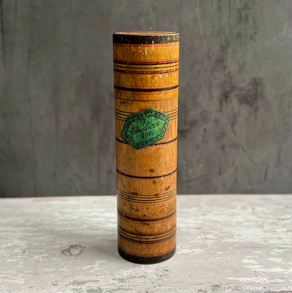 Early Regency Tunbridge Ware Penner Painted Whitewood Souvenir Of Margate Gift C 1820