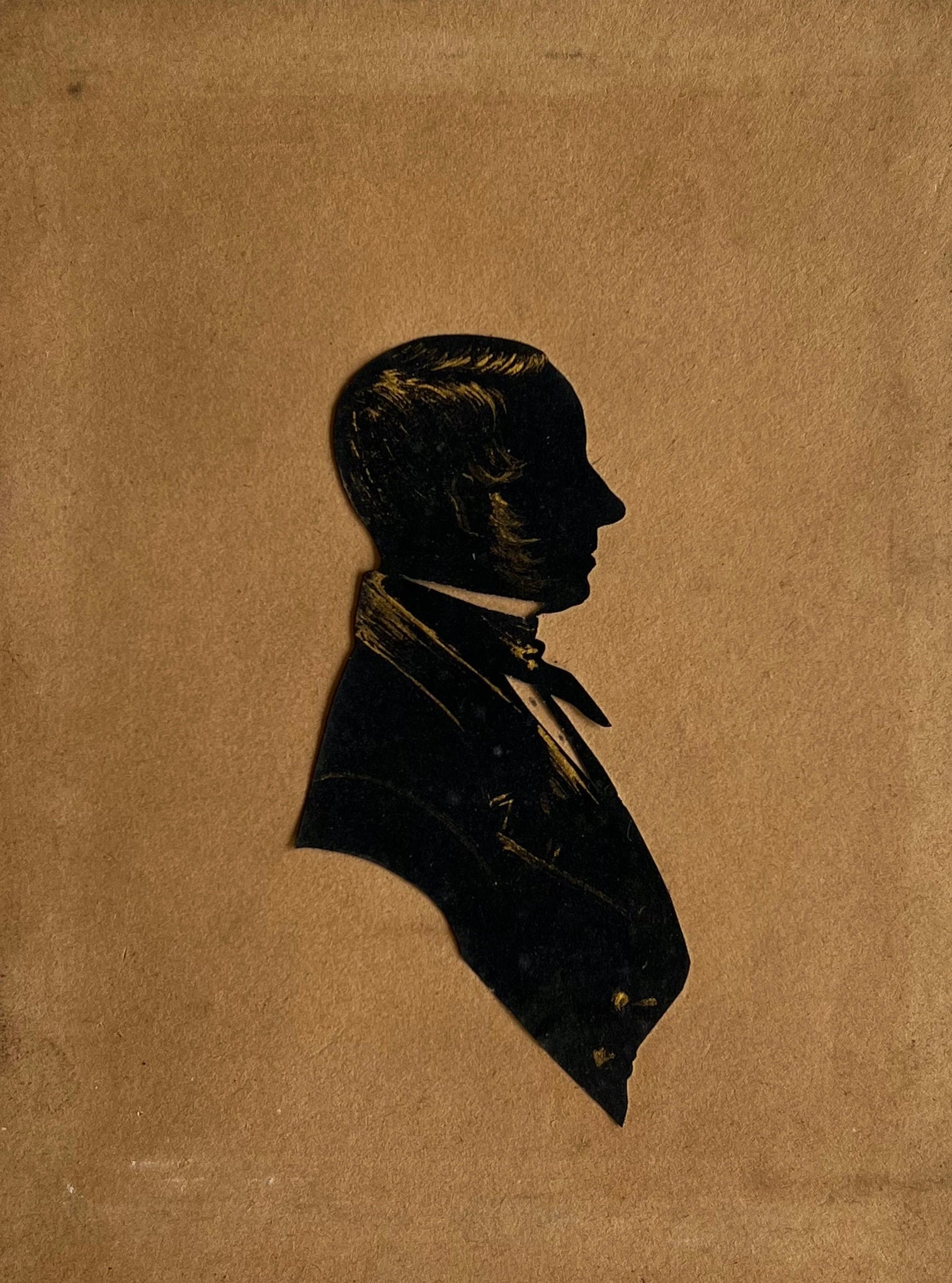 Antique 19th Century Portrait Silhouette Gentleman J Astley C 1830