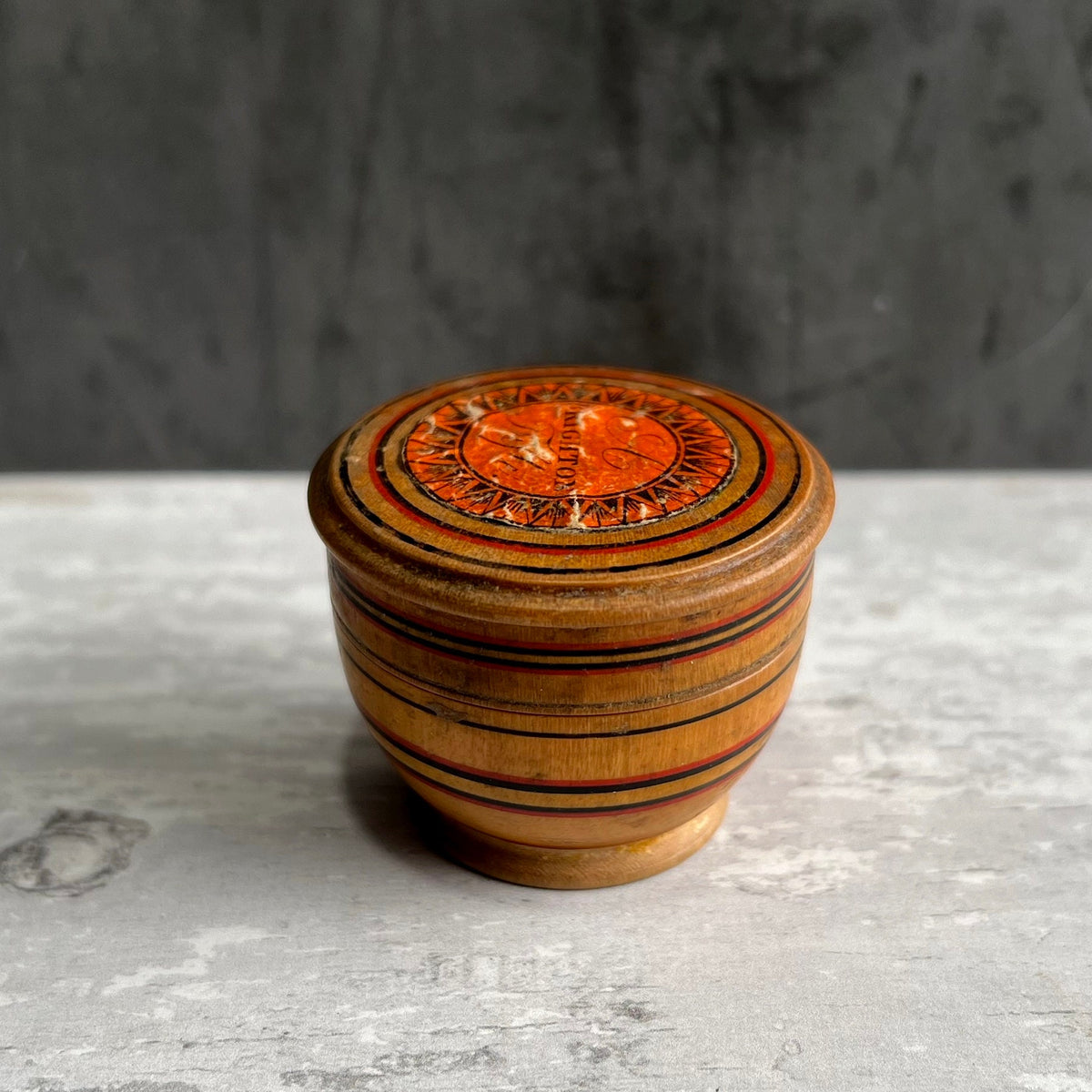 Rare 1820s Tunbridge Ware Rouge Pot A Brighton Trifle Treen