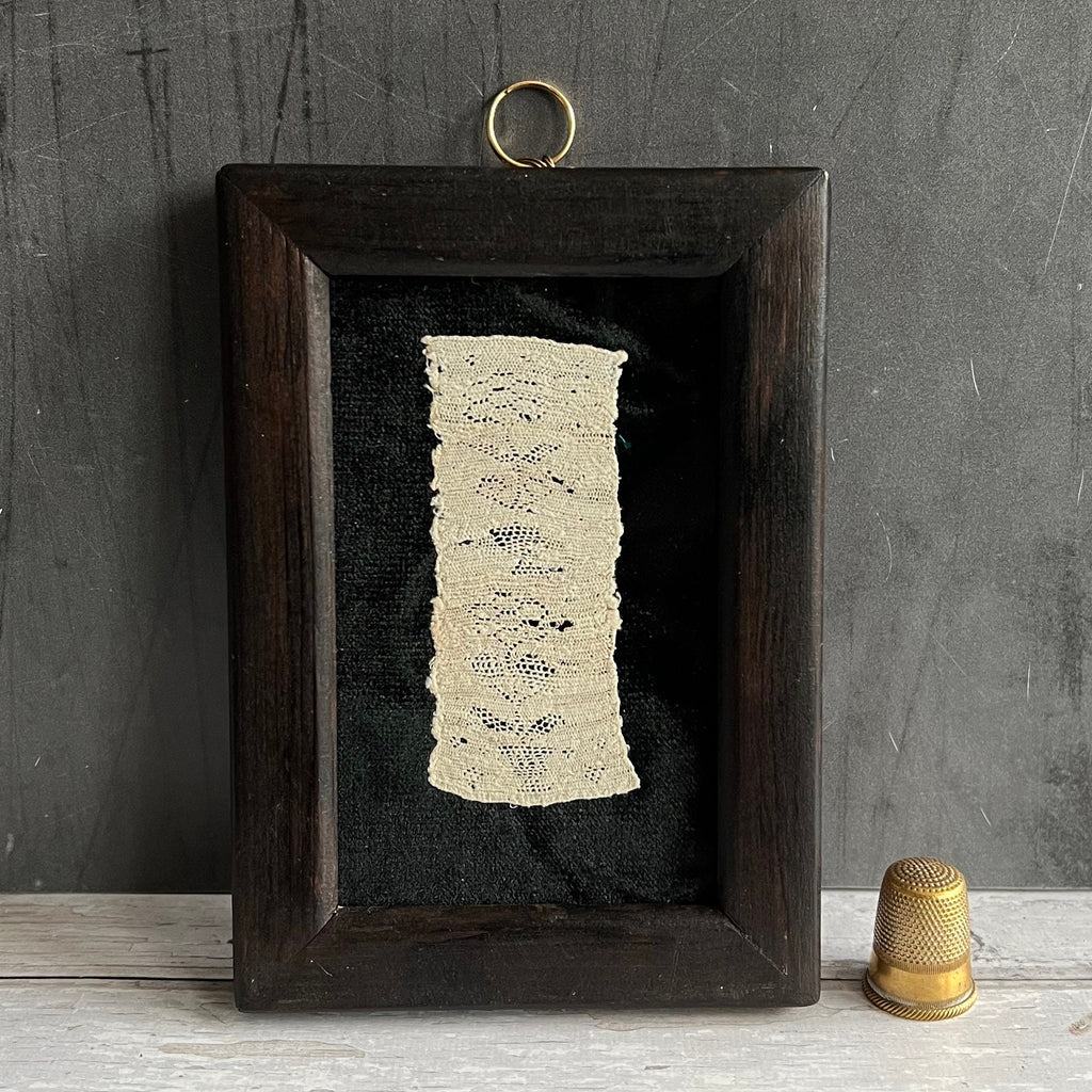 Antique 18th Century Hollie Point Needle Lace Fragment Circa 1700s