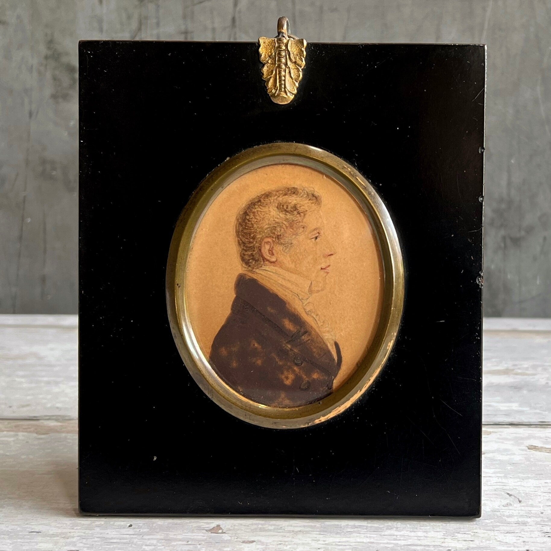 19th Century Painting by A R Burt Portrait Miniature Of A Boy Signed & Dated Chester 1818