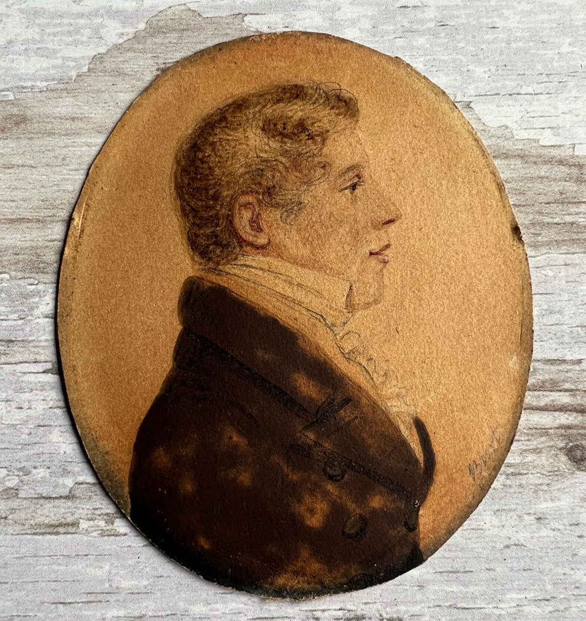 19th Century Painting by A R Burt Portrait Miniature Of A Boy Signed & Dated Chester 1818