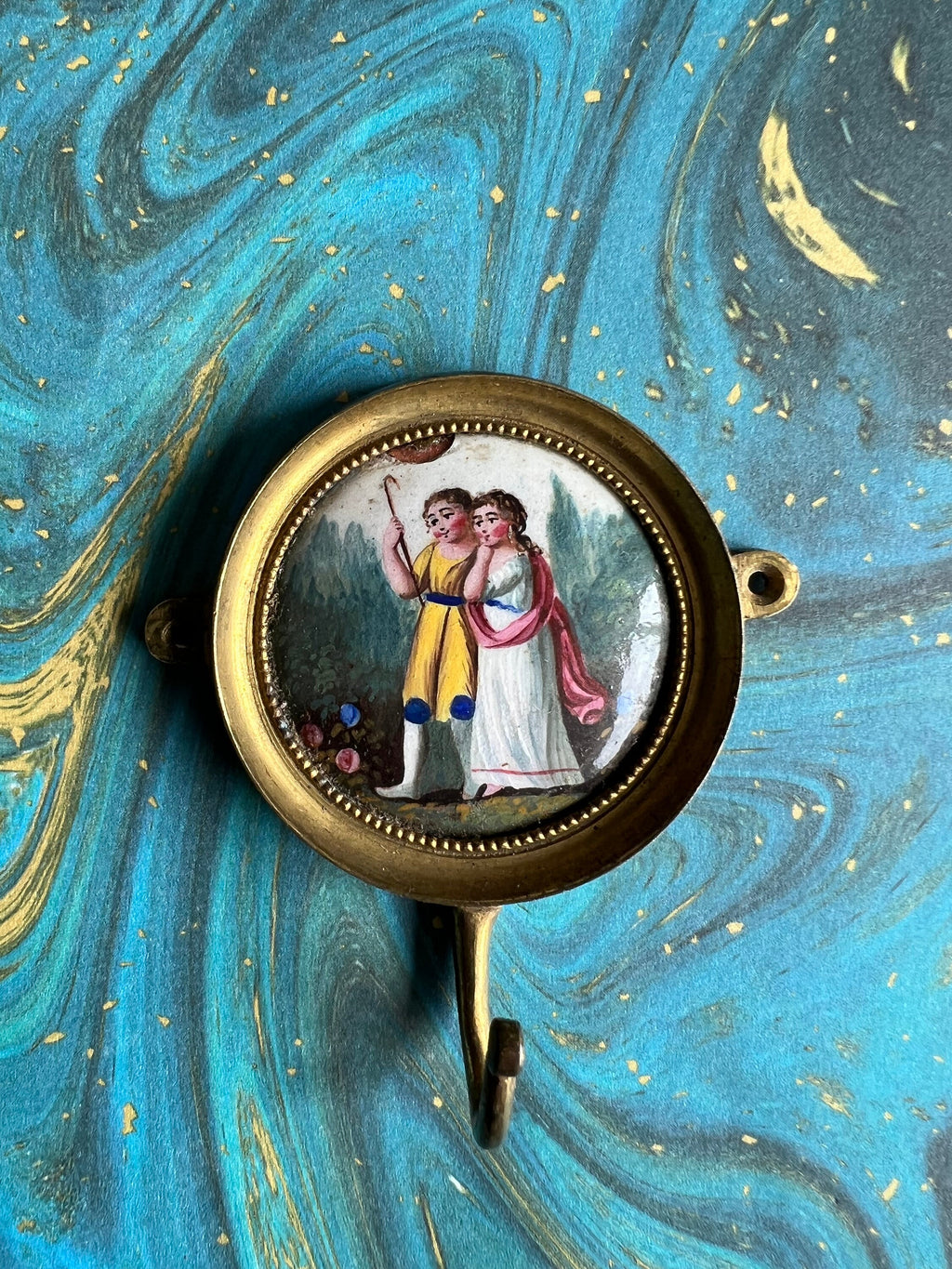 Rare 18th Century Miniature Painting on Enamel PAIR C 1780