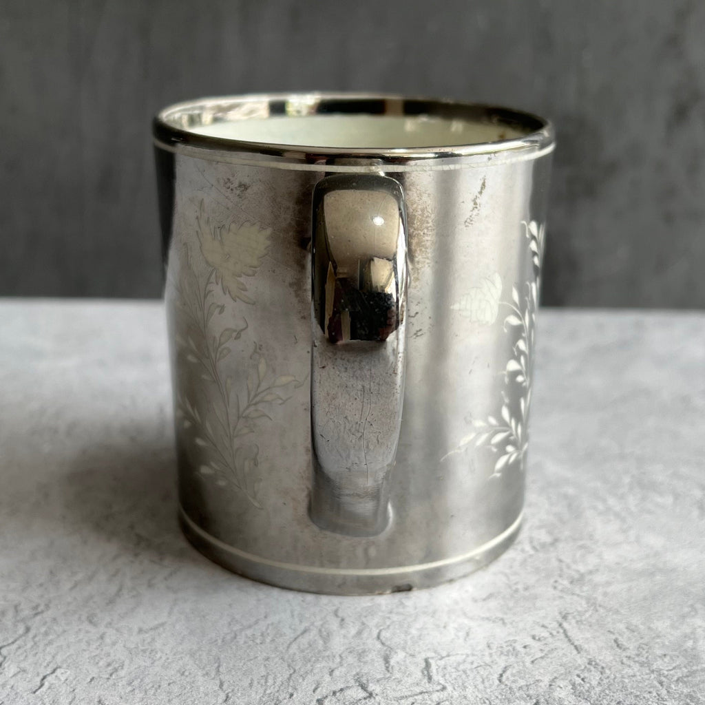 RAREST 19th Century Silver Resist Lustre Mug Sarah Bromley C 1810