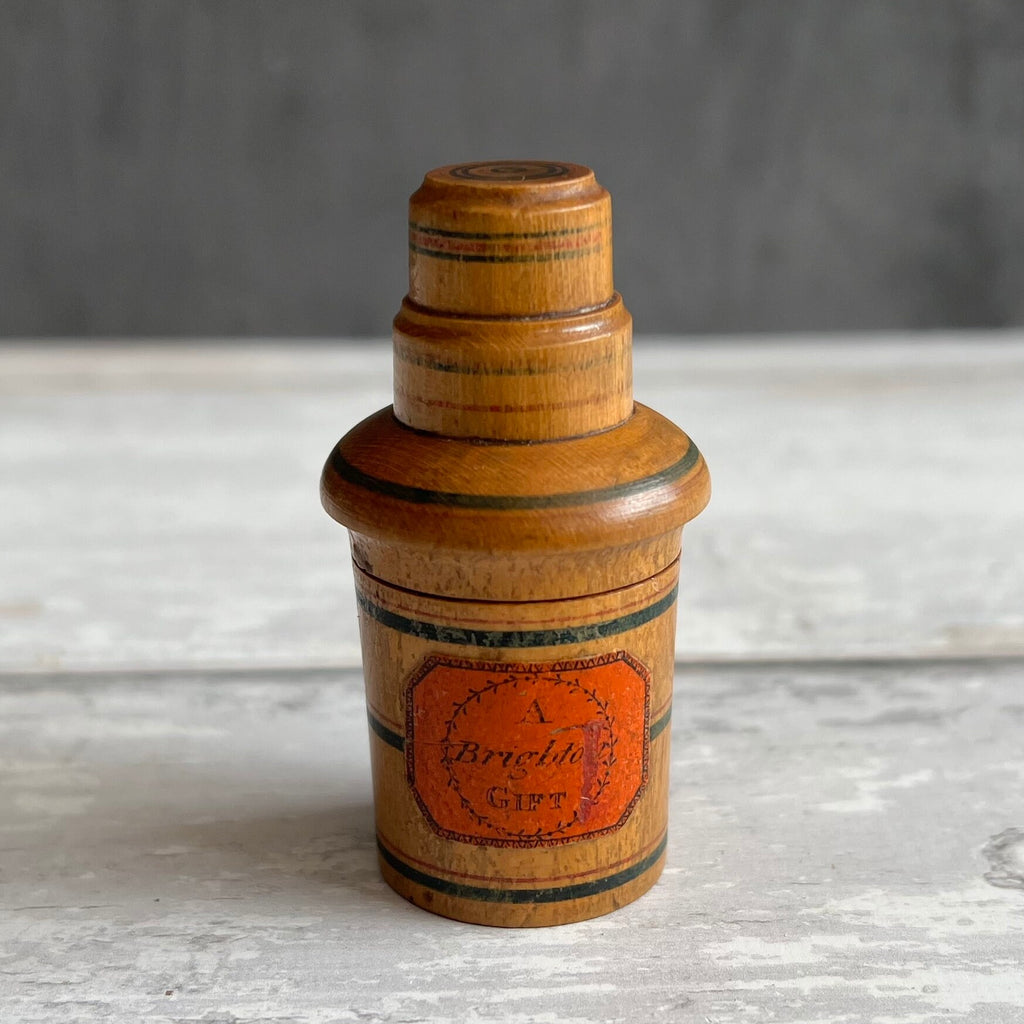 Rare 19th Century Regency Tunbridge Ware Scent Bottle Box A Brighton Gift Whitewood C 1820