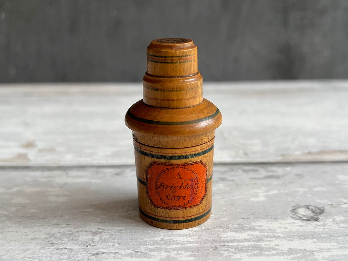 Rare 19th Century Regency Tunbridge Ware Scent Bottle Box A Brighton Gift Whitewood C 1820