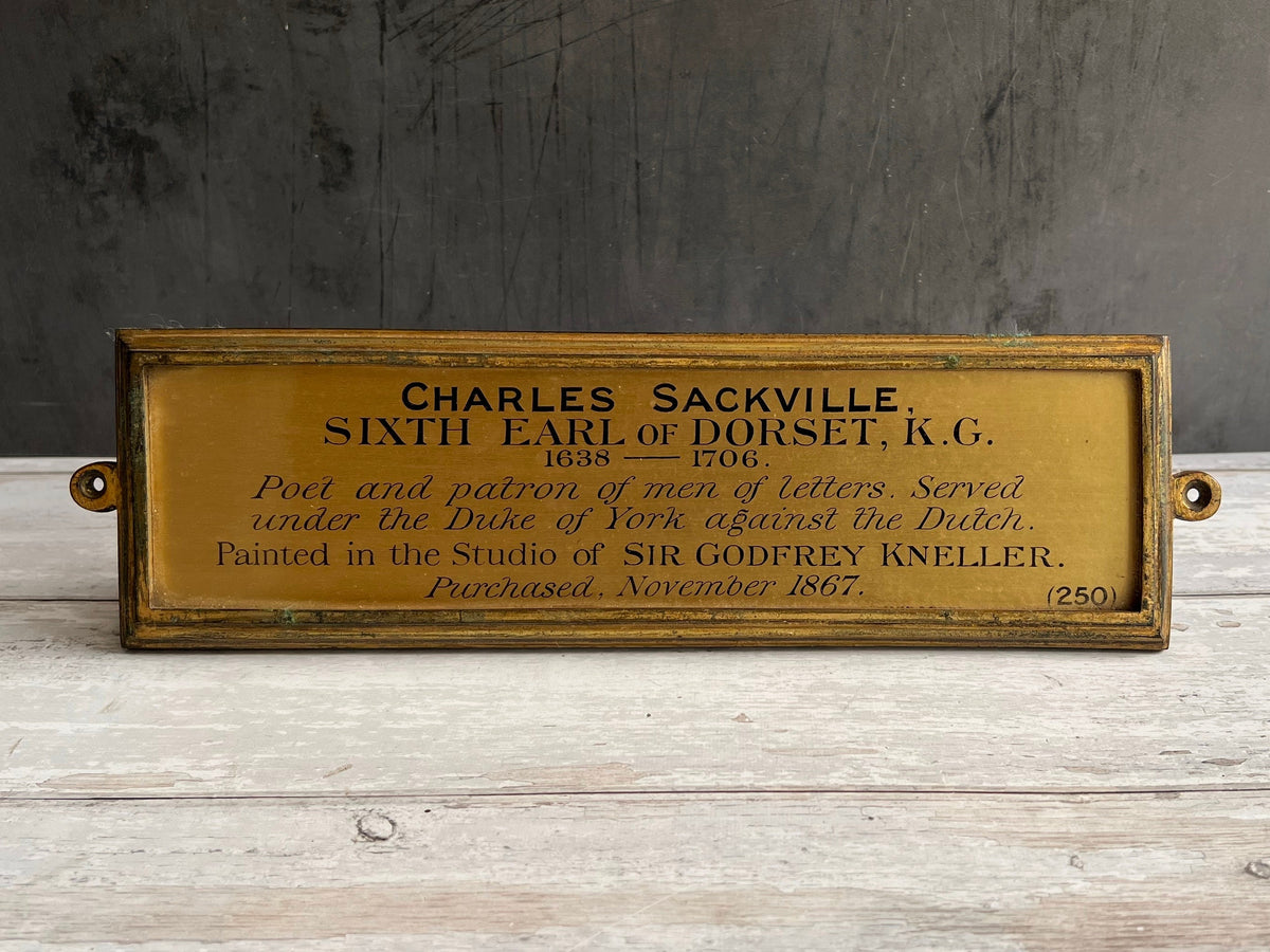 Antique Godfrey Kneller Portrait Plaque Charles Sackville Exhibit