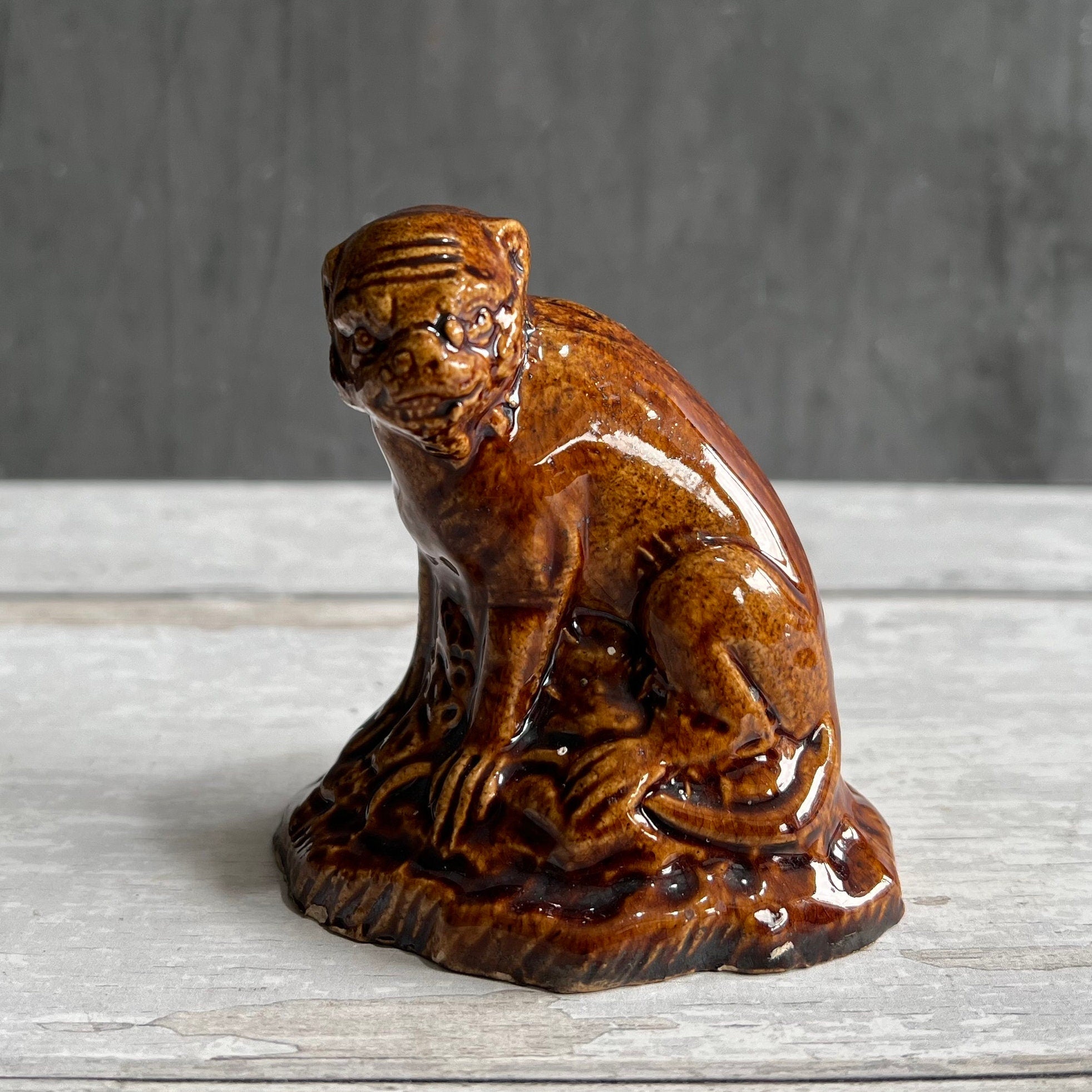 RARE 18th Century English Toy Pottery Figure Monkey C 1780s