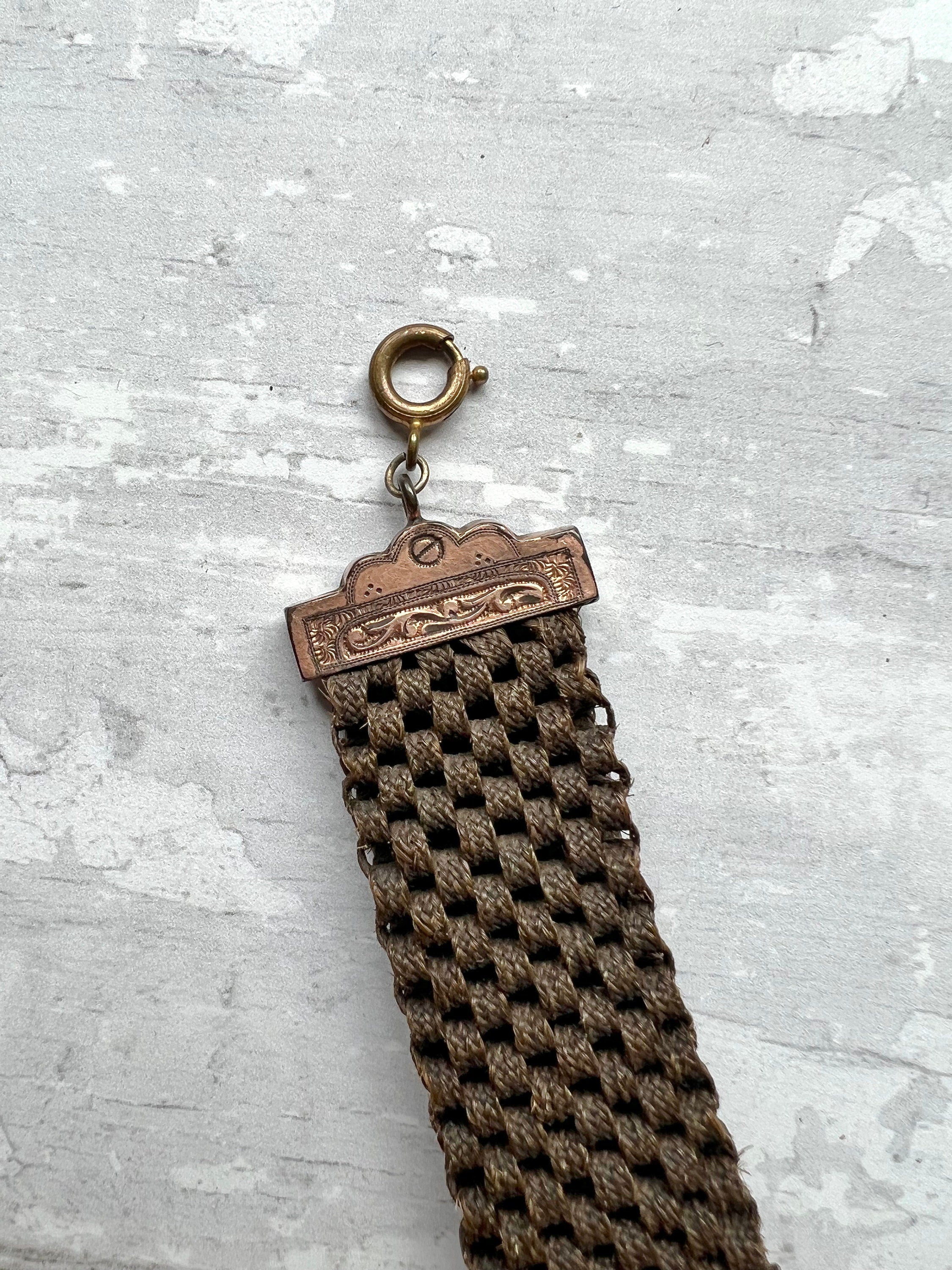 Antique Victorian Woven Hair Fob Watch Circa 1860