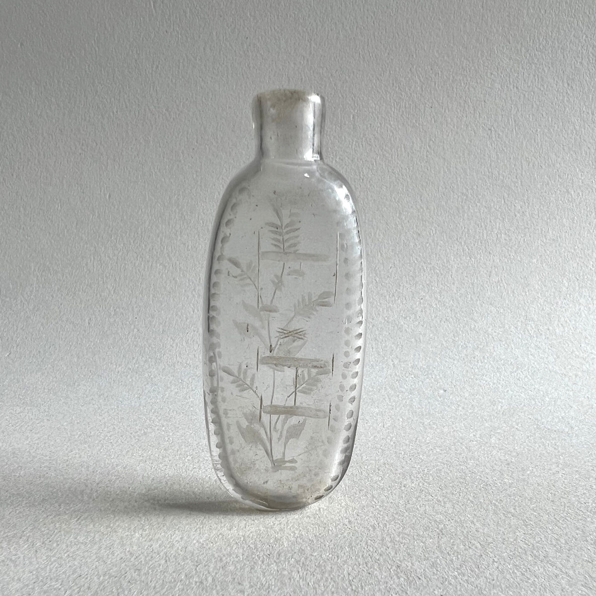Georgian Miniature English Glass Scent Bottle Engraved Initials E.H Circa 1800 AF