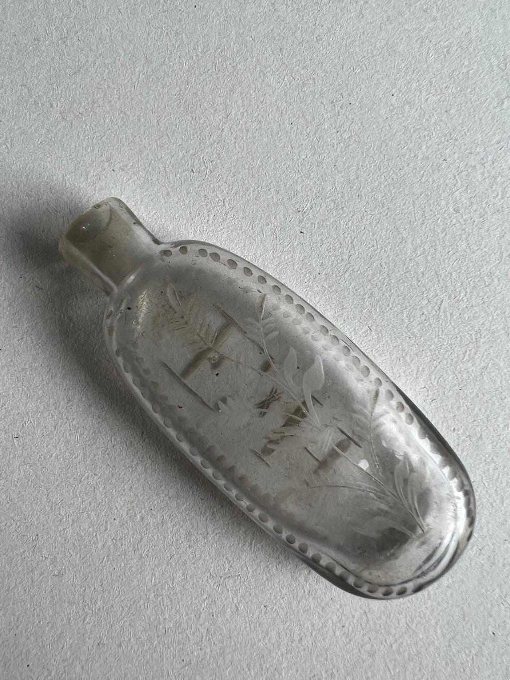 Georgian Miniature English Glass Scent Bottle Engraved Initials E.H Circa 1800 AF