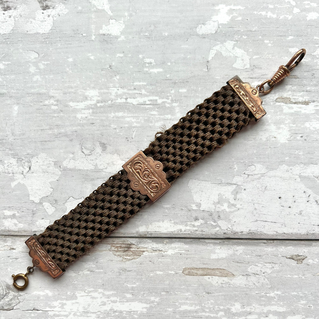 Antique Victorian Woven Hair Fob Watch Circa 1860