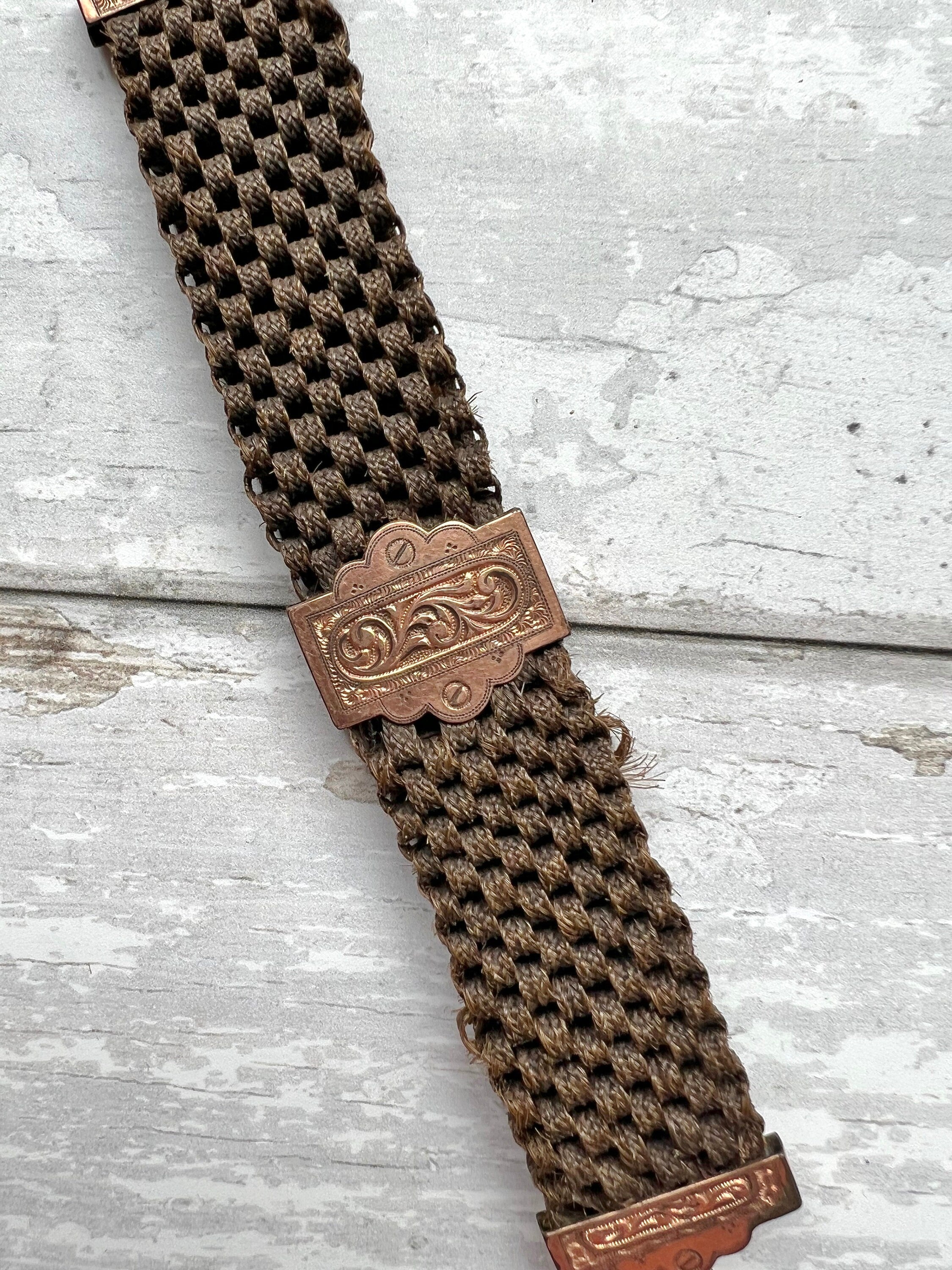 Antique Victorian Woven Hair Fob Watch Circa 1860
