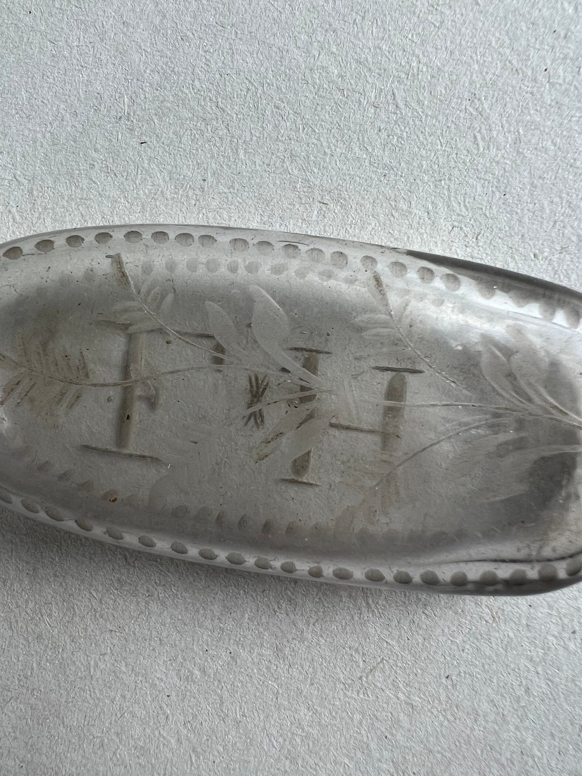 Georgian Miniature English Glass Scent Bottle Engraved Initials E.H Circa 1800 AF