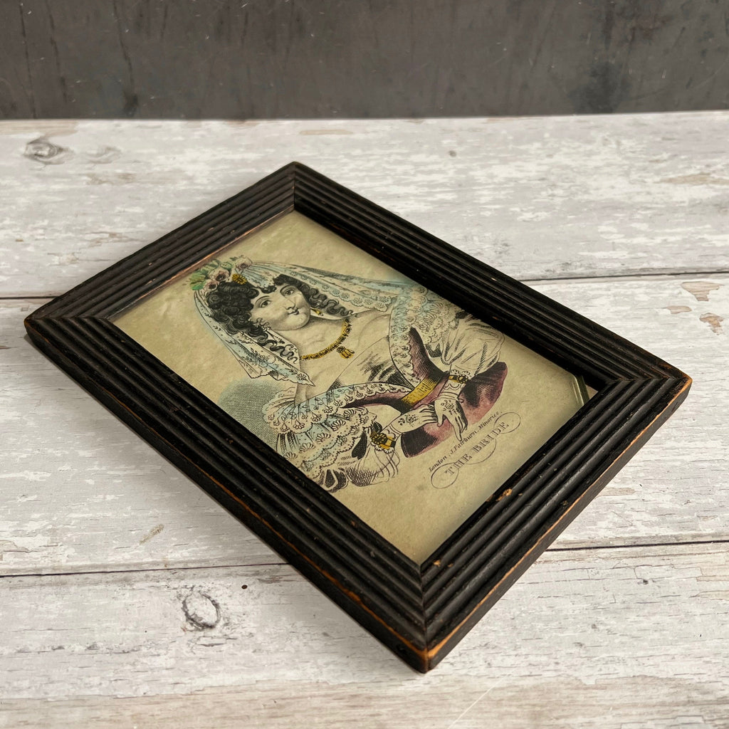 19th Century English Miniature Engraving The Bride by John Fairburn Circa 1830