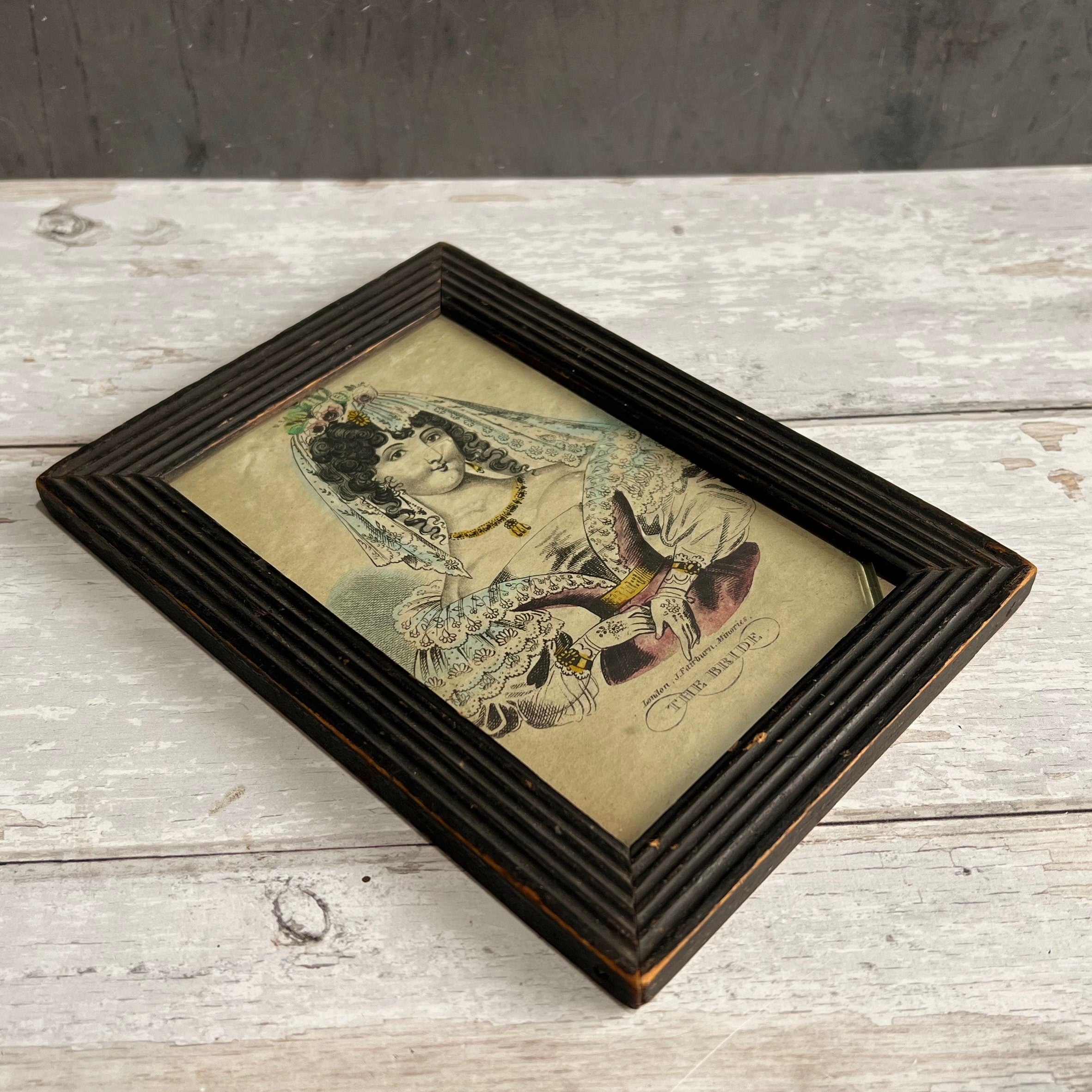 19th Century English Miniature Engraving The Bride by John Fairburn Circa 1830