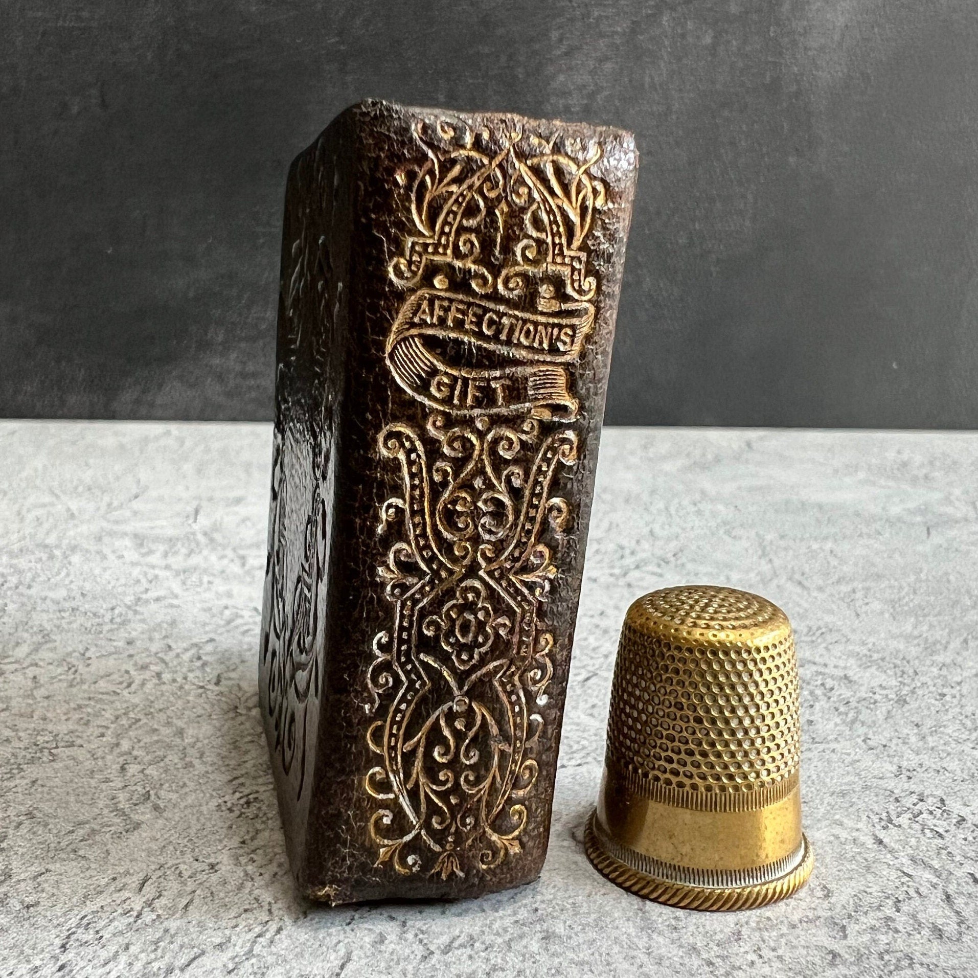 Miniature Book Affection's Gift 1848 Rock Brothers Gilt Leather