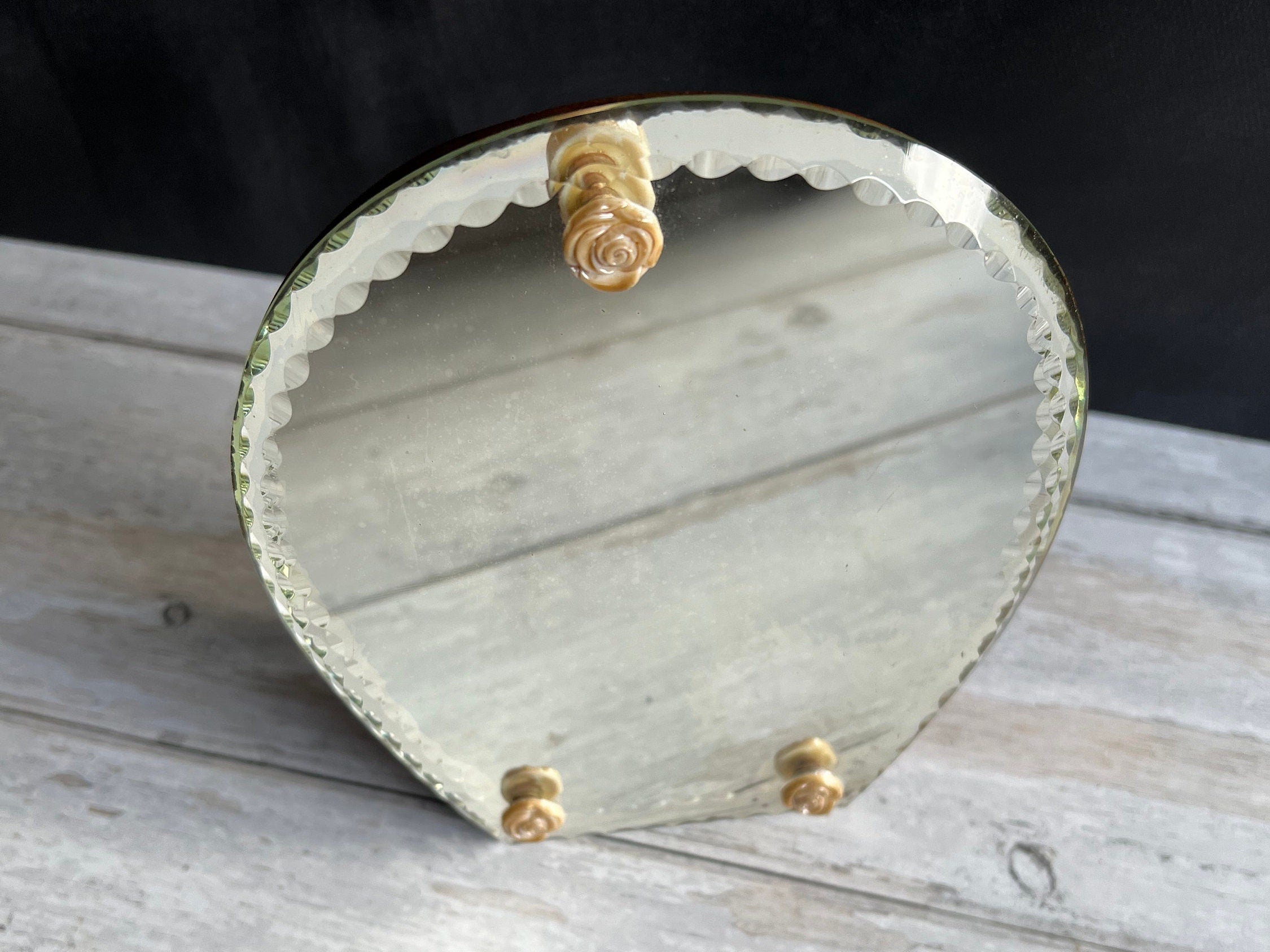 Antique Horseshoe Beveled Mirror C 1920