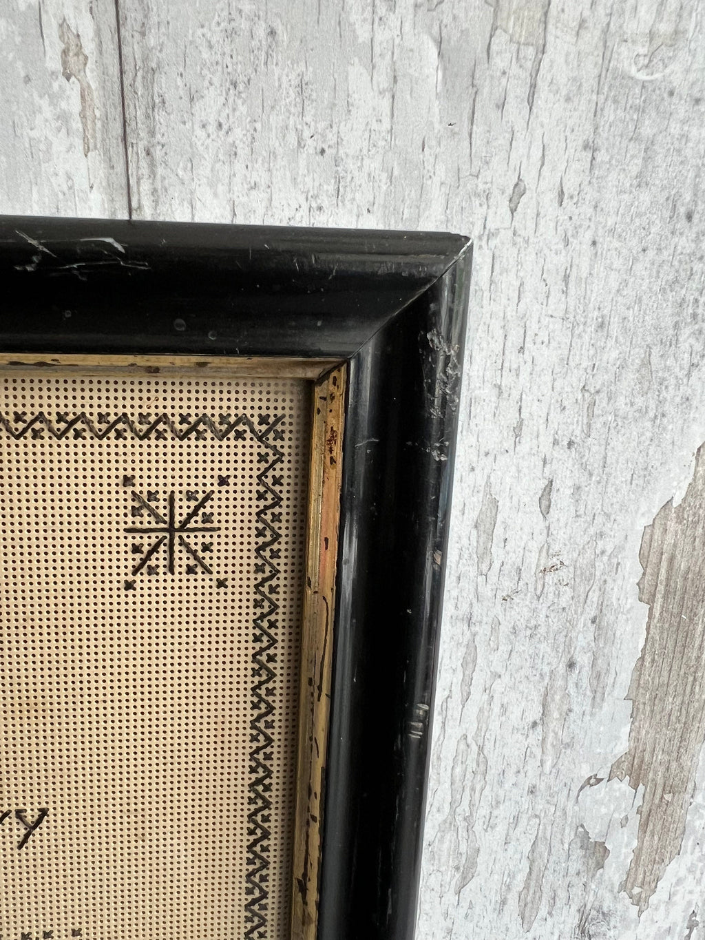 Antique Perforated Paper Mourning Sampler For Baby Harry Fry 1866