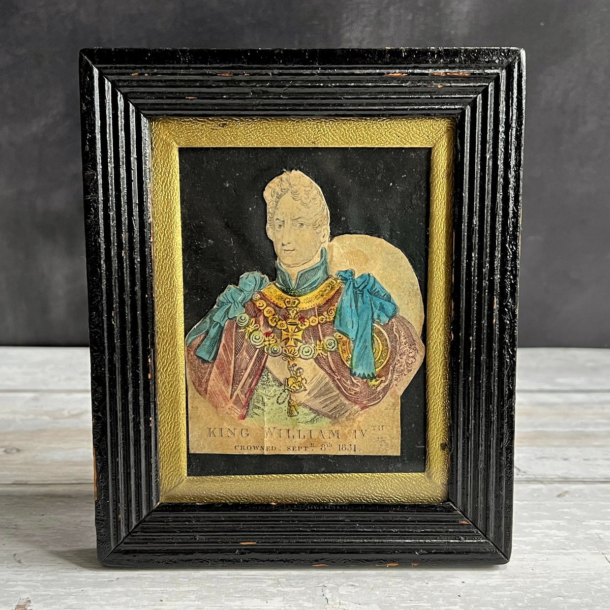 19th Century Miniature Print King William IV English Royal Family 1831 by John Fairburn