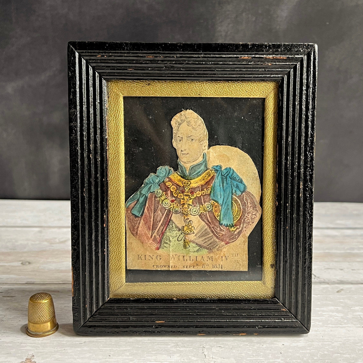 19th Century Miniature Print King William IV English Royal Family 1831 by John Fairburn