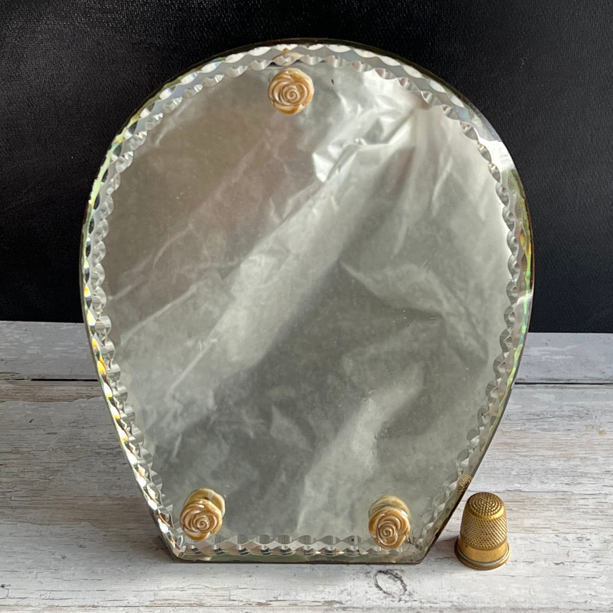 Antique Horseshoe Beveled Mirror C 1920