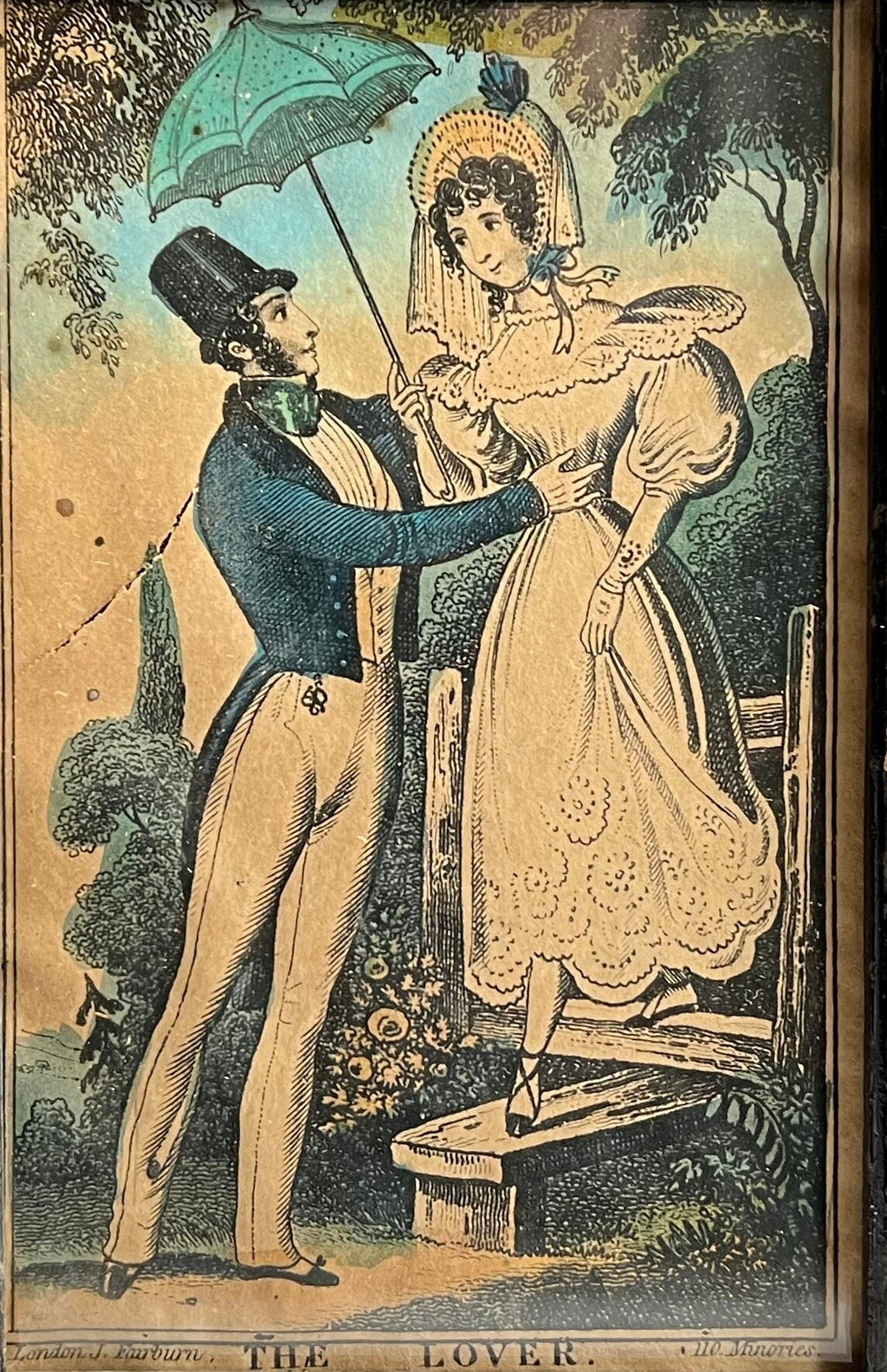 19th Century Cottage Print The Lover Engraving by J Fairburn C 1835