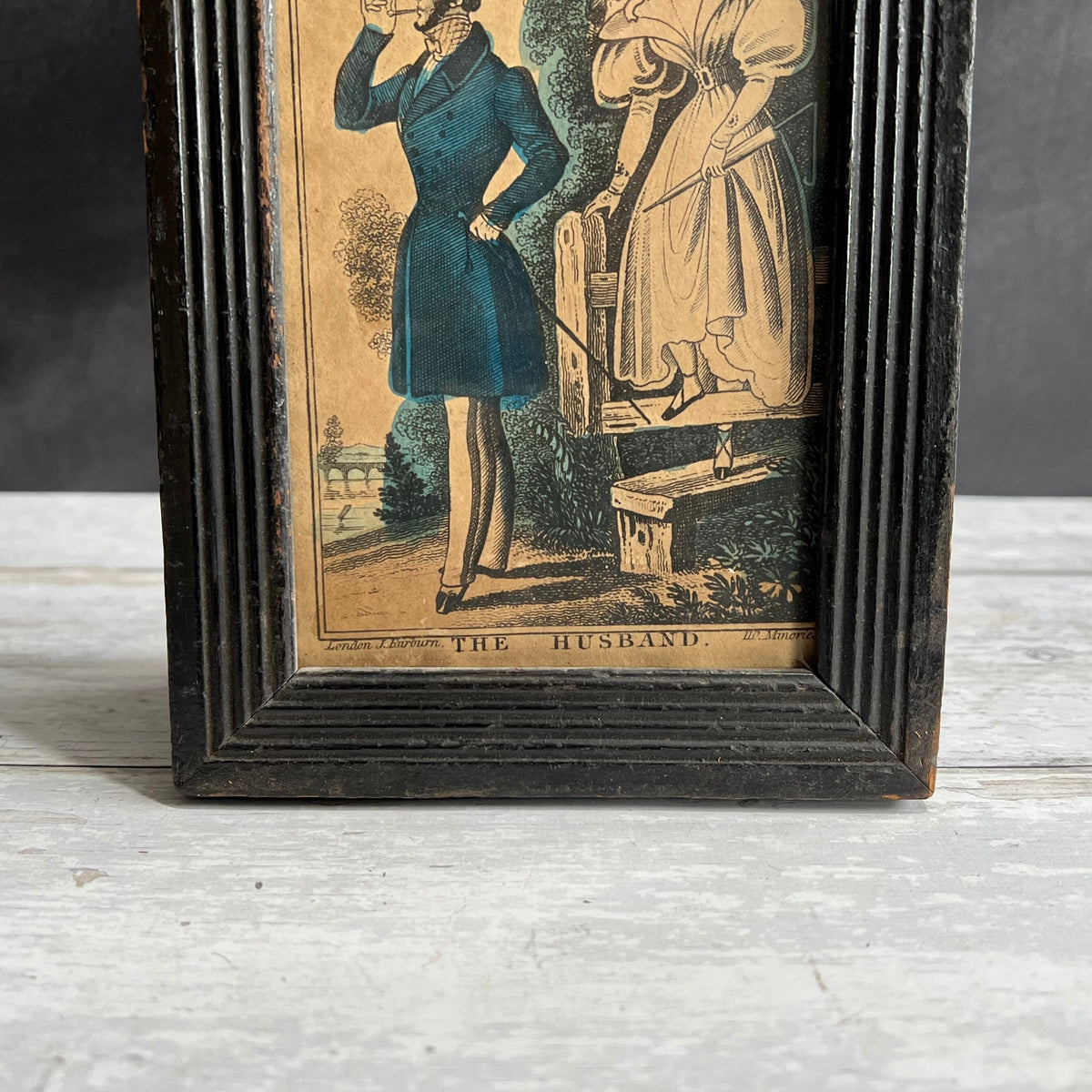 19th Century Miniature Nursery Print The Husband Engraving by J Fairburn C 1835