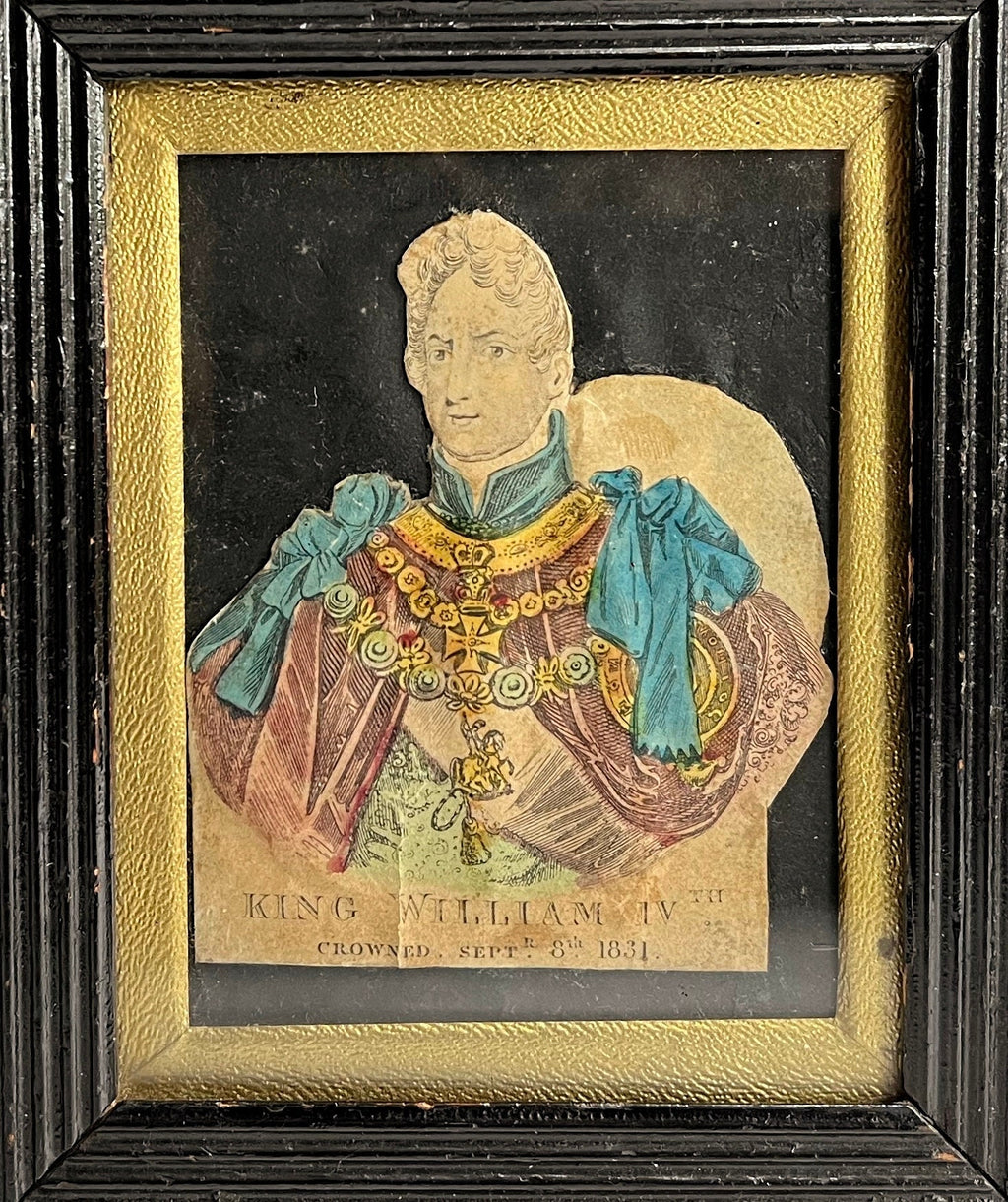 19th Century Miniature Print King William IV English Royal Family 1831 by John Fairburn