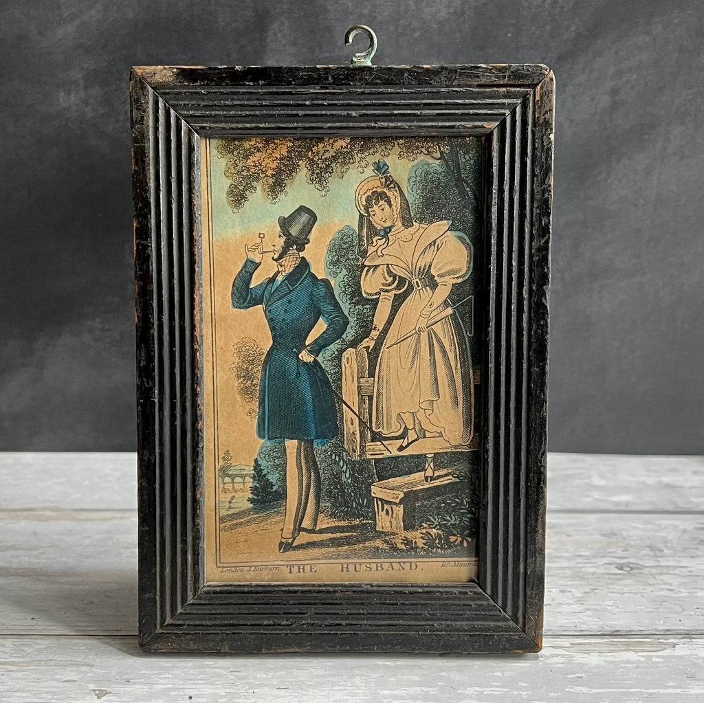 19th Century Miniature Nursery Print The Husband Engraving by J Fairburn C 1835