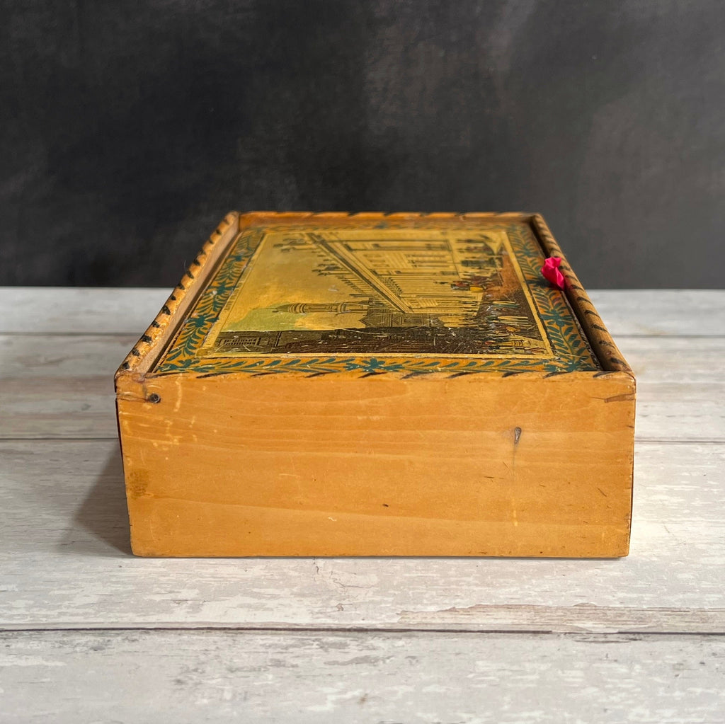 RARE Whitewood Early Tunbridge Ware Box Bank Of England London Financial District C 1830