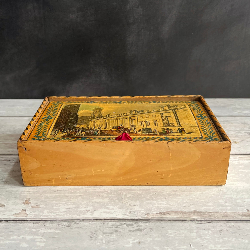 RARE Whitewood Early Tunbridge Ware Box Bank Of England London Financial District C 1830