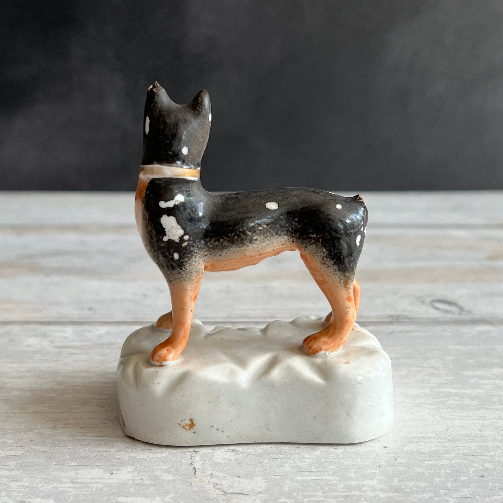 19th Century Miniature Staffordshire Terrier Dog Figure C 1840 AF