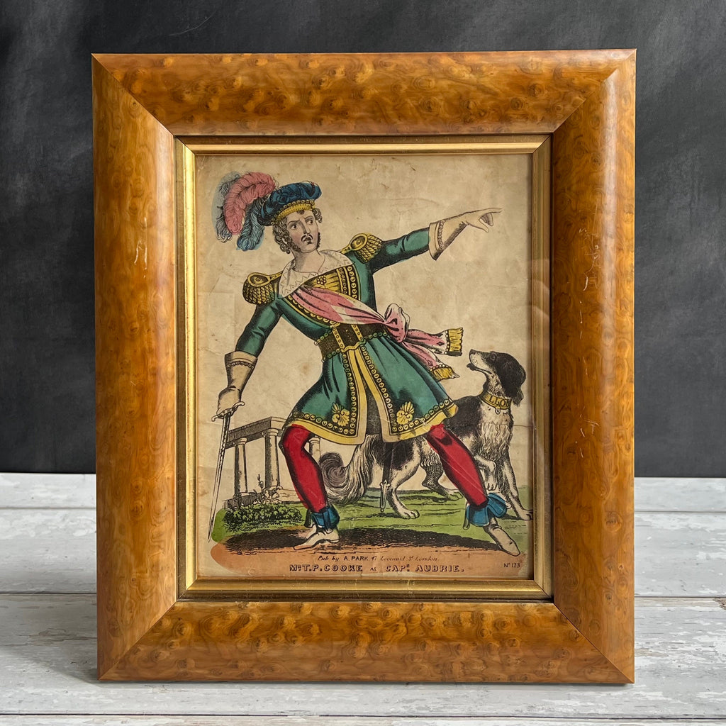 19th Century Theatrical Engraving Print T P Cooke Dog of Montargis Framed